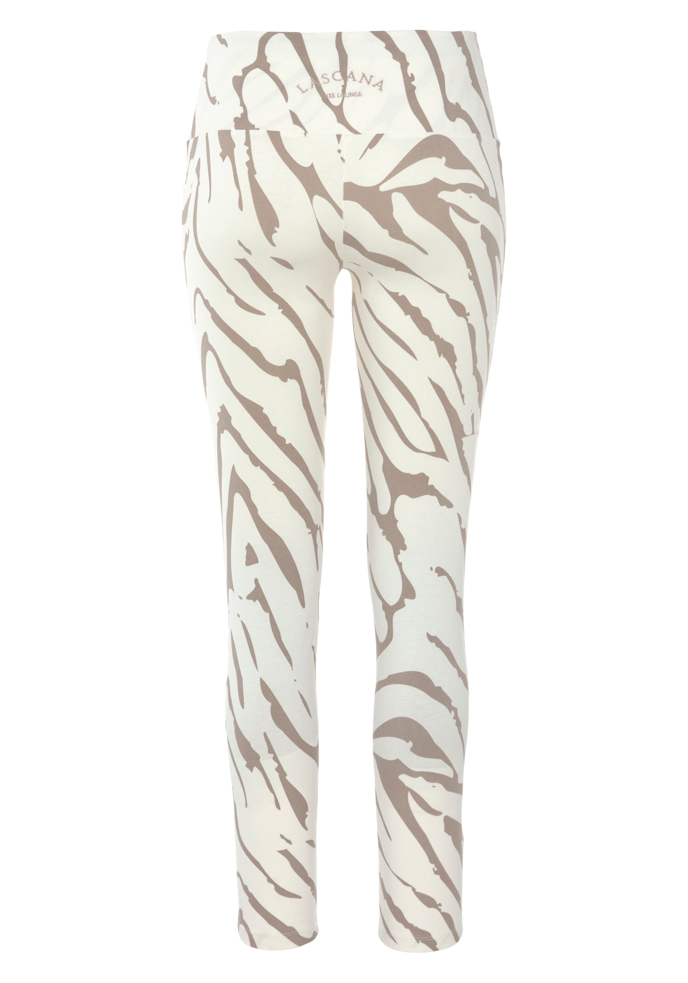 LASCANA Leggings »-Loungehose«, mit Zebramuster und breitem Bund, Loungewear