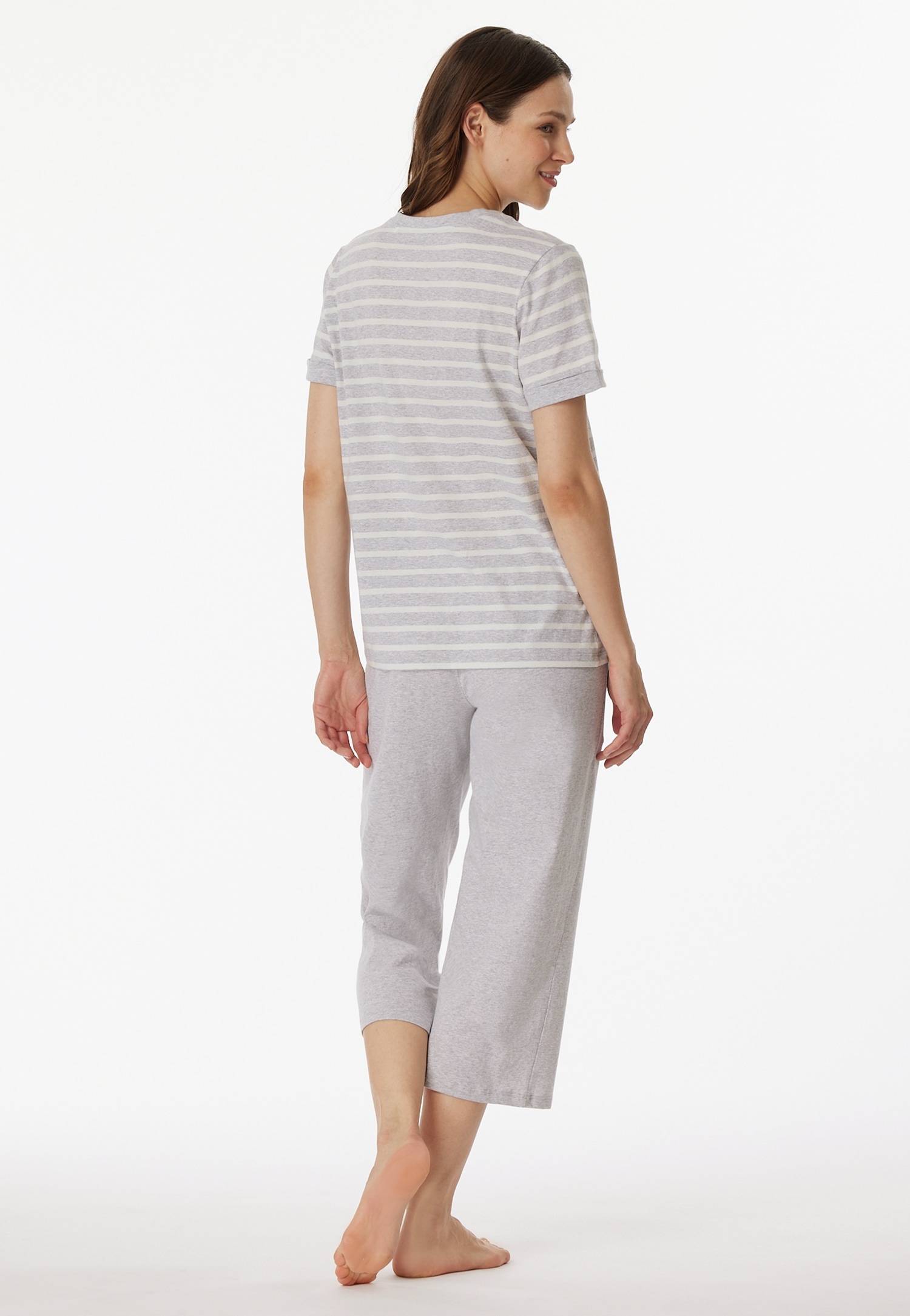 Schiesser Schlafanzug »"Casual Essentials"«, mit modisch umgeschlagenen Ärmeln