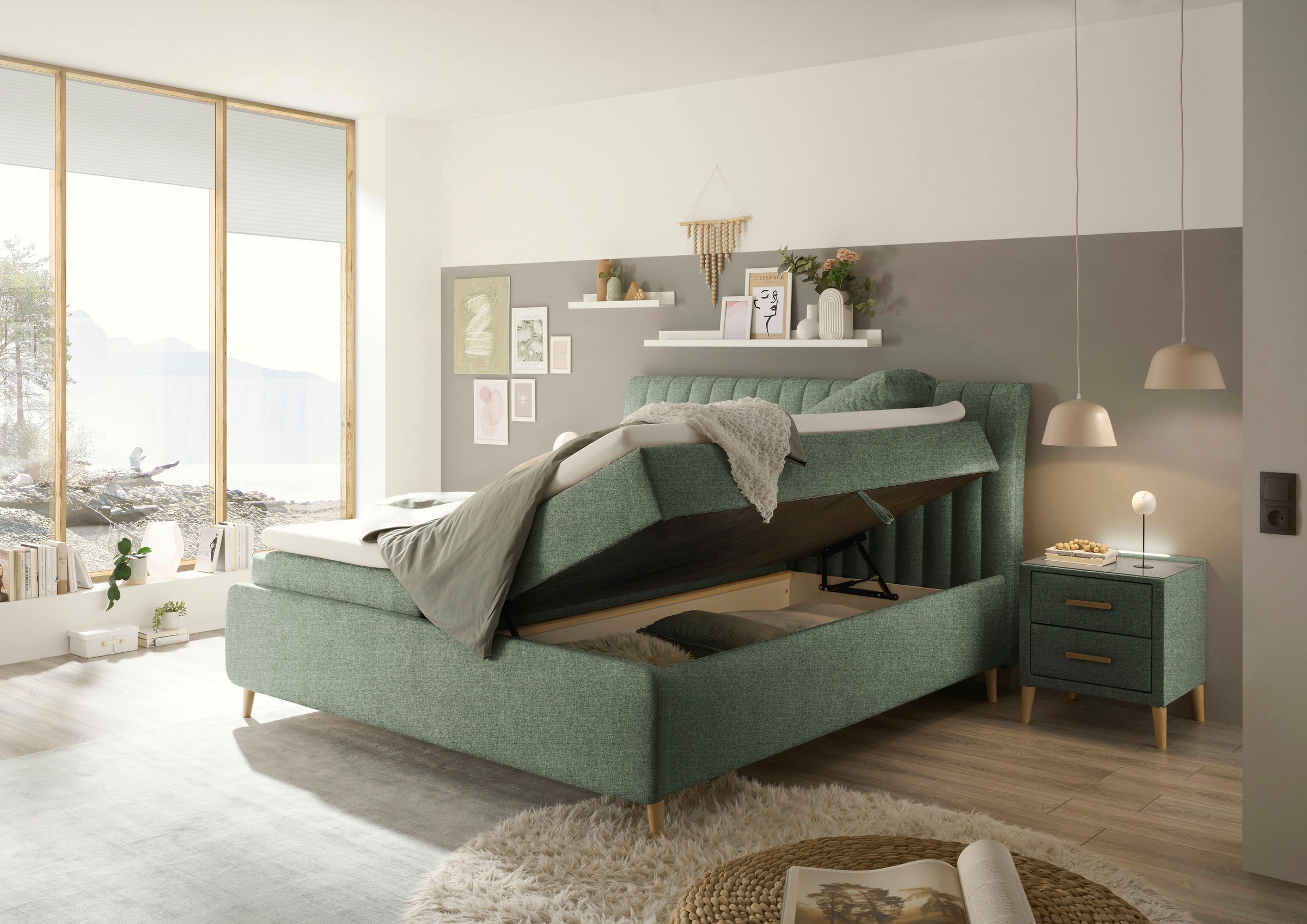 ED EXCITING DESIGN Boxbett »Akron«, mit Bettkasten, erhältlich in verschiedenen Breiten & Farben