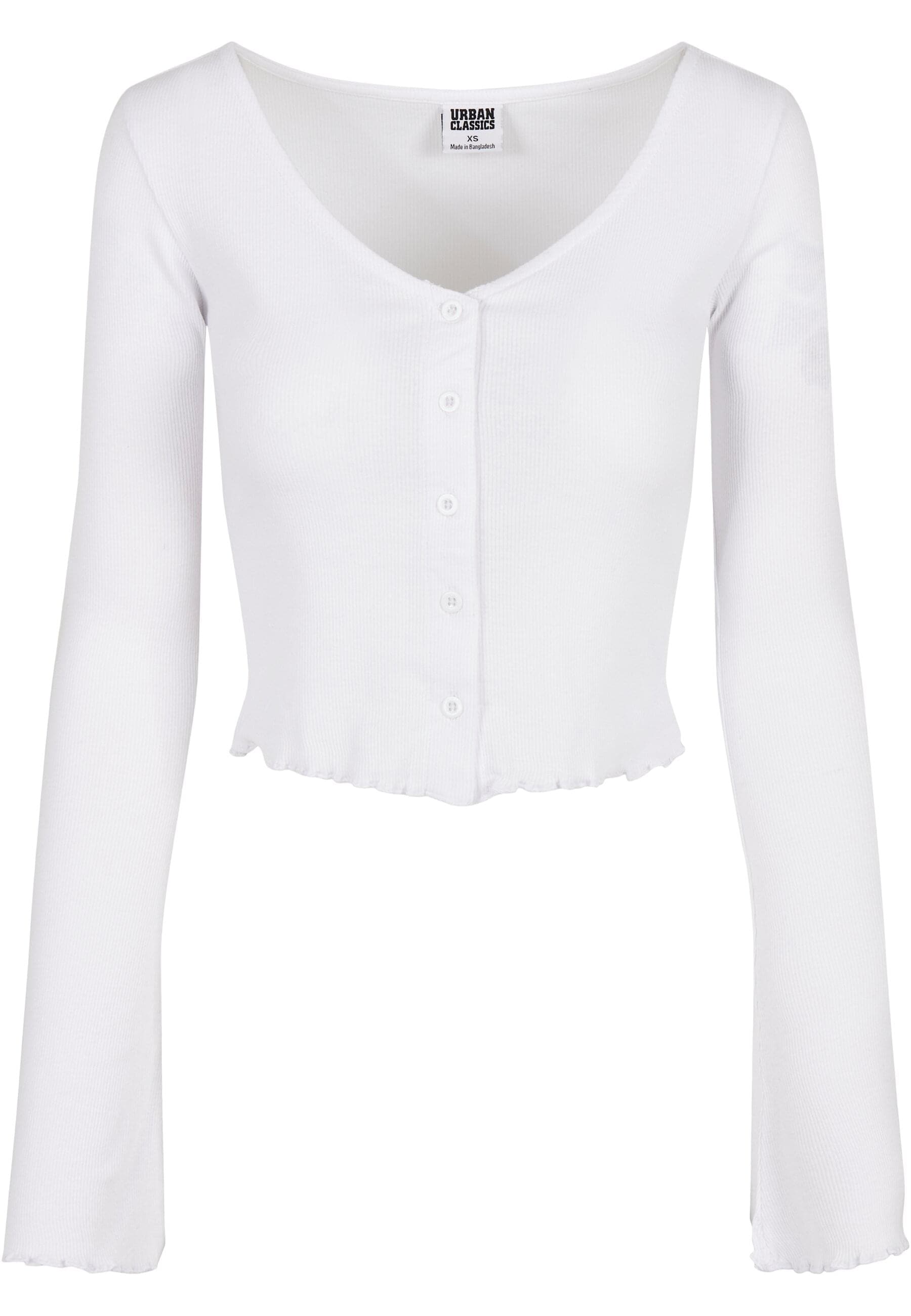 URBAN CLASSICS Langarmshirt "Urban Classics Damen Ladies Cropped Rib Cardig günstig online kaufen