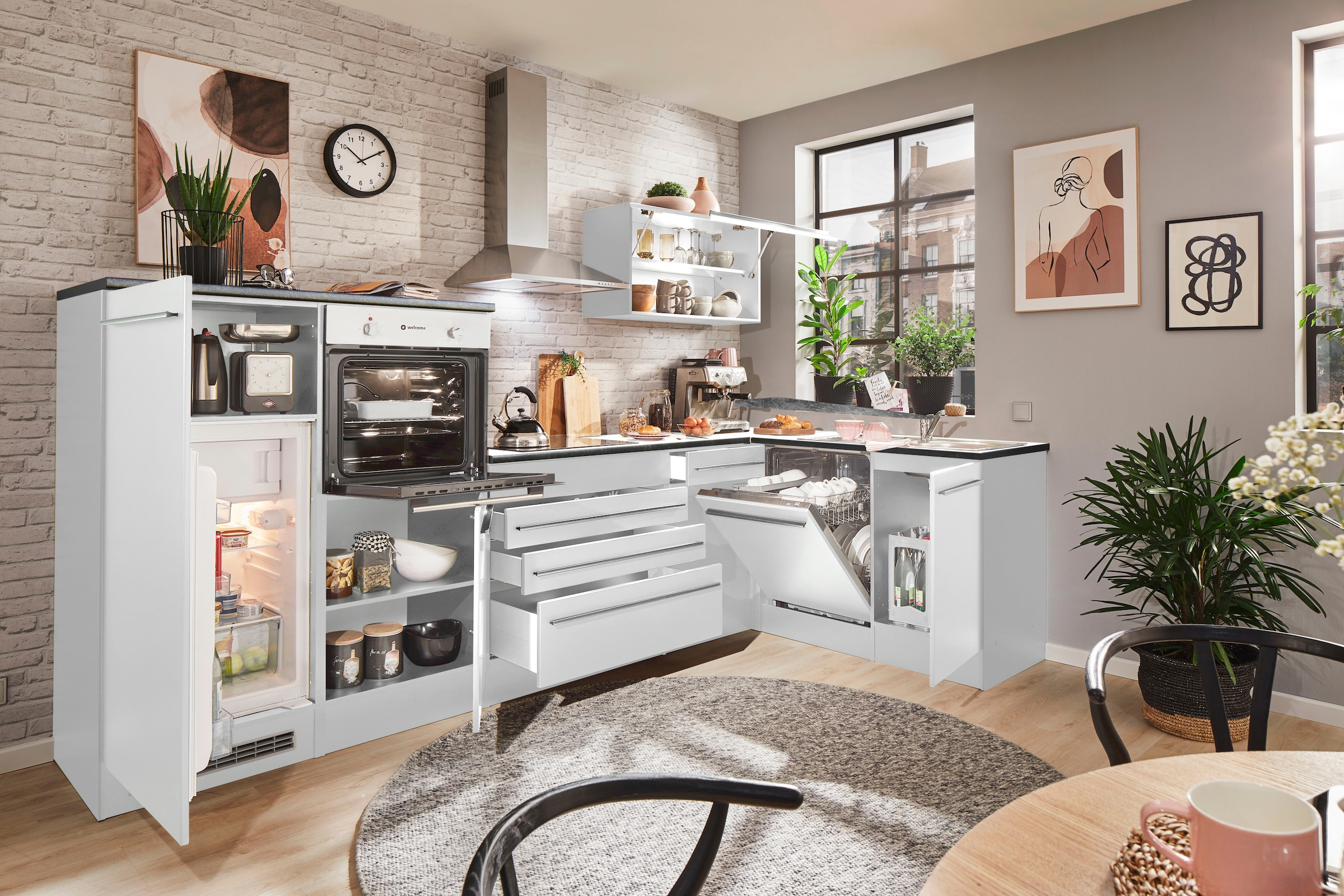 BASIC by Balculina Winkelküche »Jazz« Stellbreite 320/175 cm, wahlweise mit E-Geräten