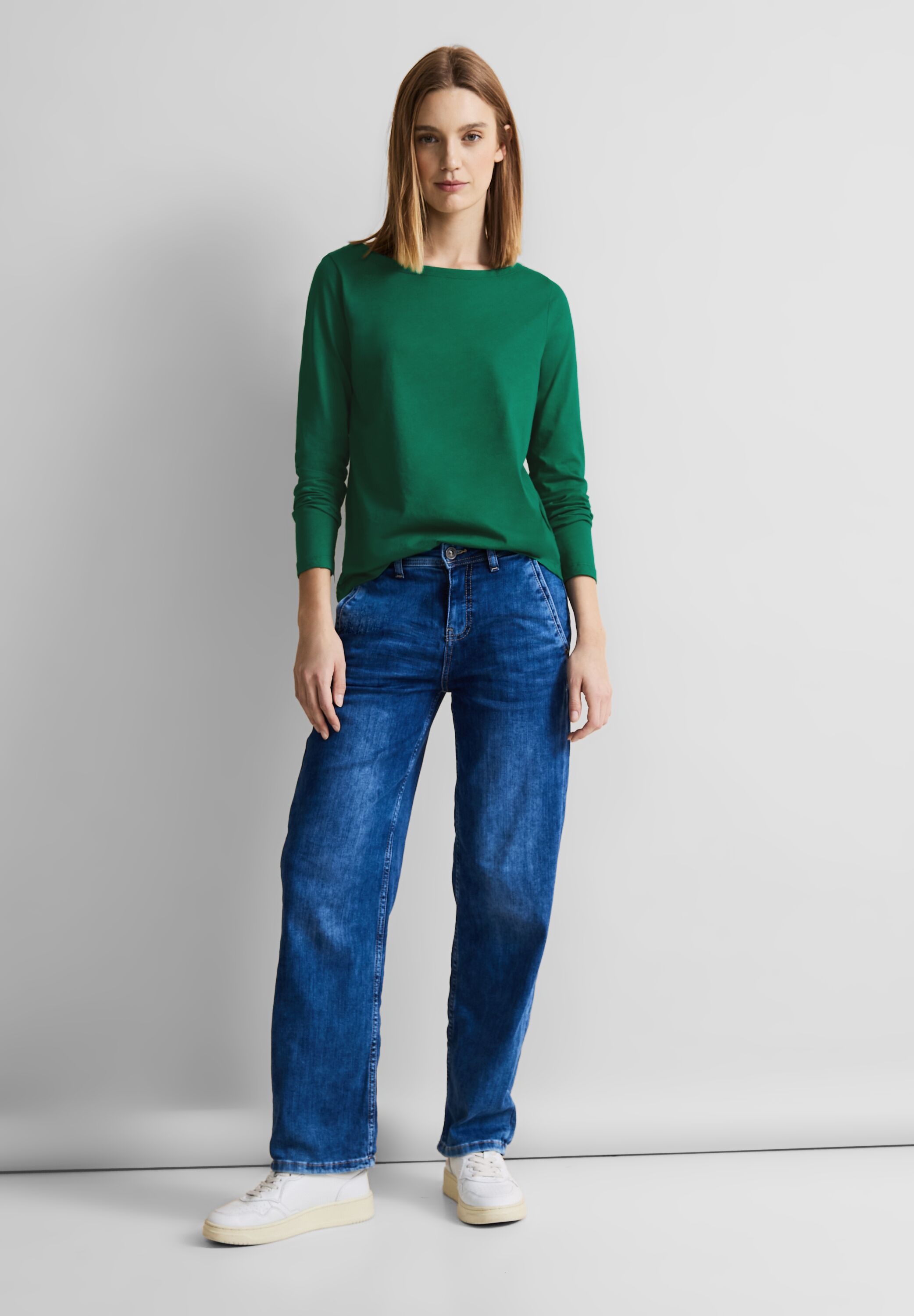 STREET ONE Langarmshirt, mit U-Boot-Ausschnitt