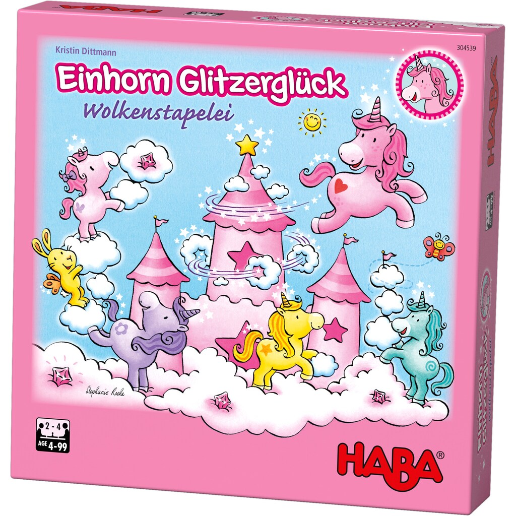 Haba Spiel »Einhorn Glitzerglück - Wolkenstapelei«