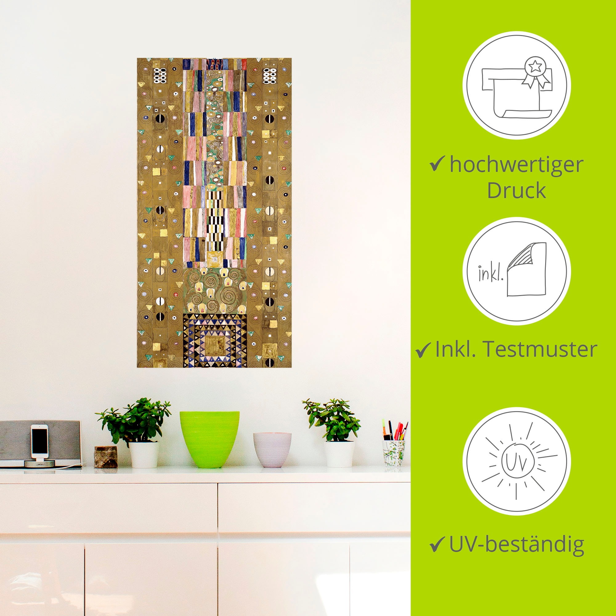Artland Wandbild »Werkvorlage zum Stocletfries. Schmalwand«, Muster, (1 St.), als Leinwandbild, Poster, Wandaufkleber in verschied. Größen