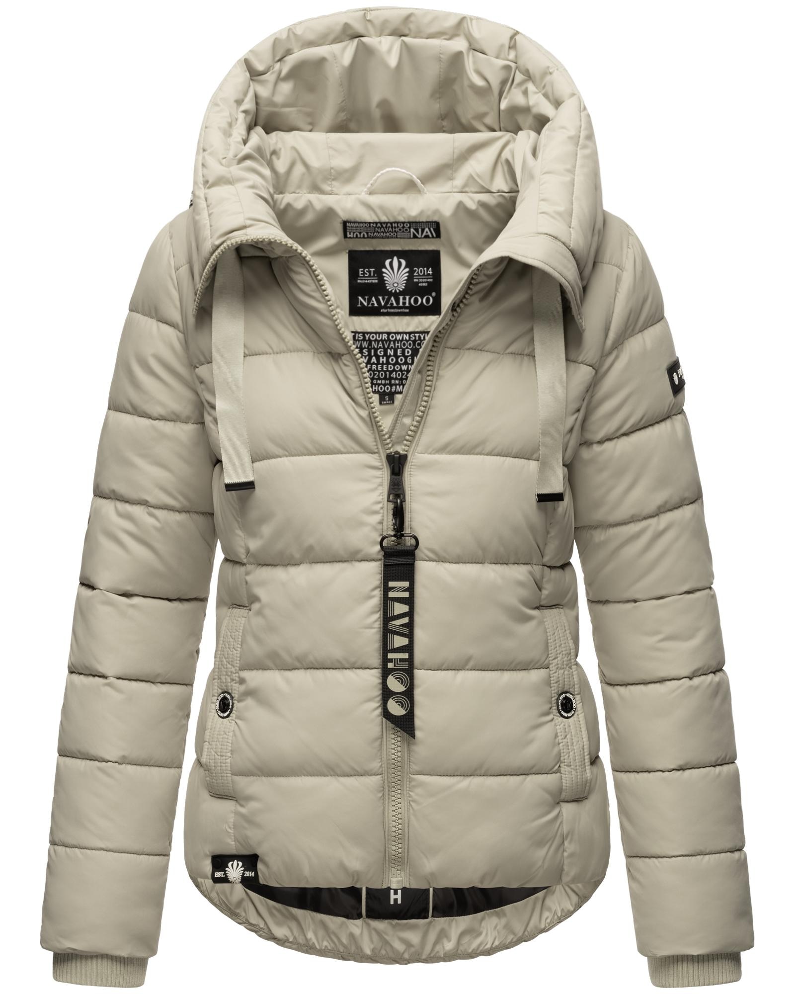 Navahoo Steppjacke »Amayaa«, mit Kapuze, stylische Damen Winterjacke mit coolen Applikationen