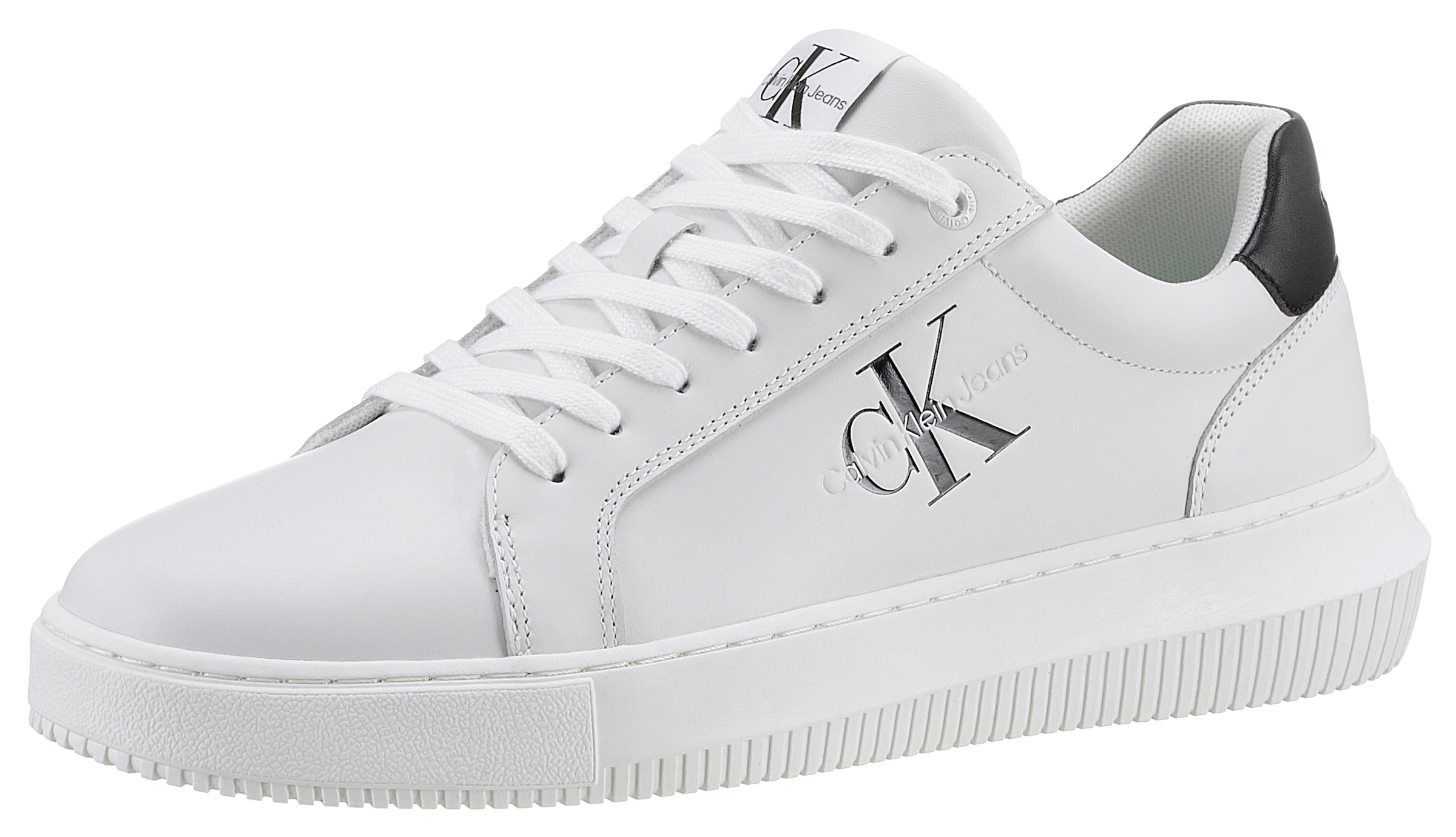 Calvin Klein Jeans Plateausneaker "SEAMUS 20L", Freizeitschuh, Halbschuh, Schnürschuh mit Kontrastbesatz