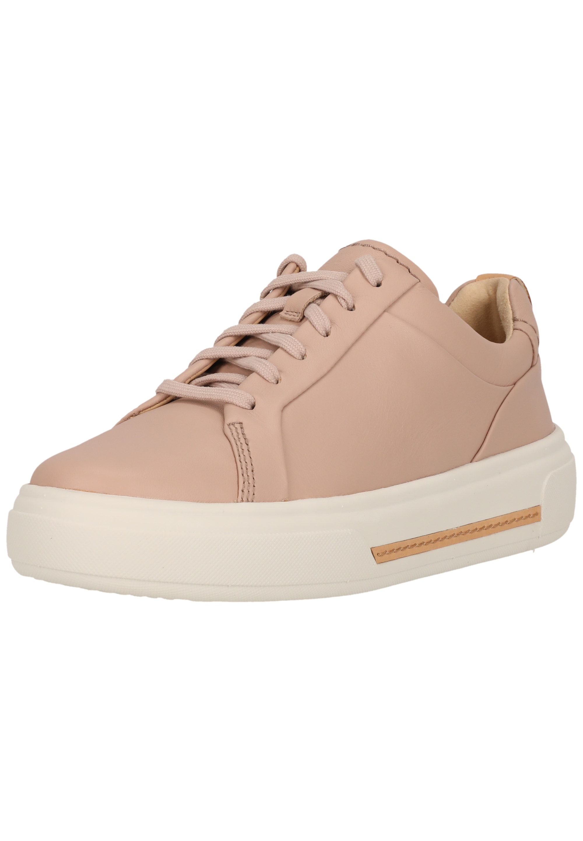 Clarks Sneaker "Hollyhock Walk Rose Leather" mit gepolstertem Fußbett