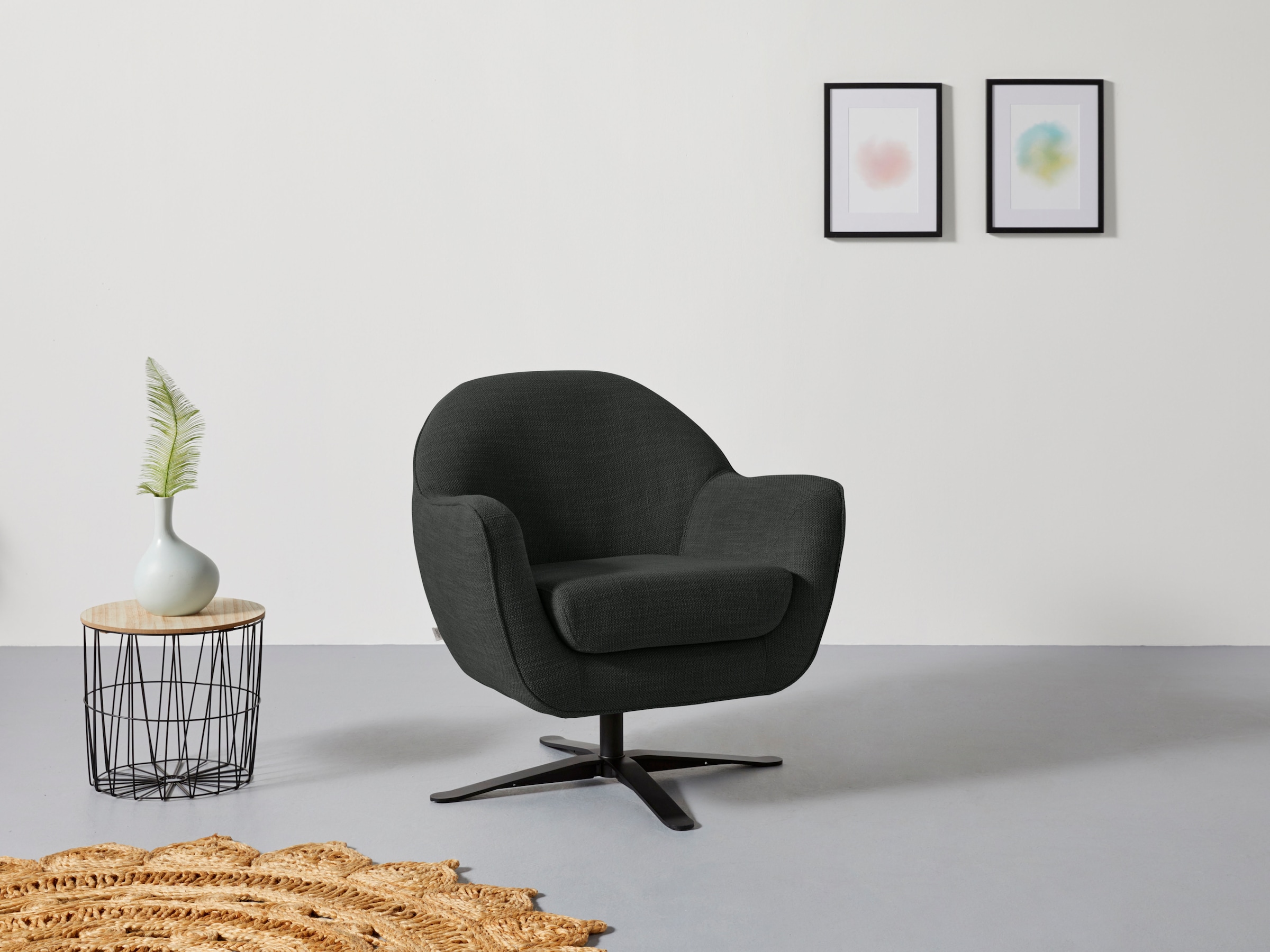 Home affaire Drehsessel "Stavre, Loungesessel mit Drehfunktion" in moderner günstig online kaufen