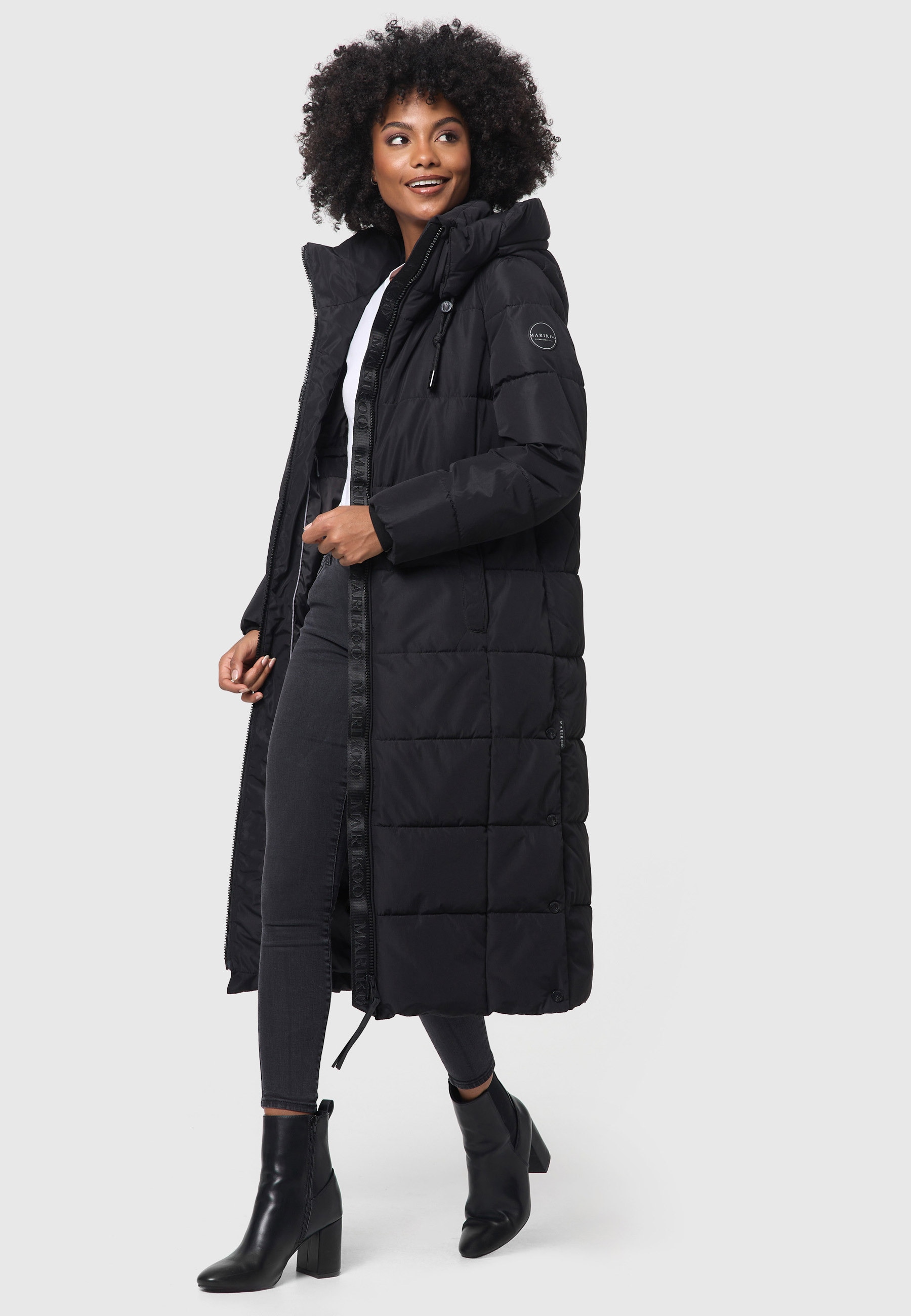 Marikoo Winterjacke »Nadeshikoo XIV«, extra langer Winter Mantel gesteppt