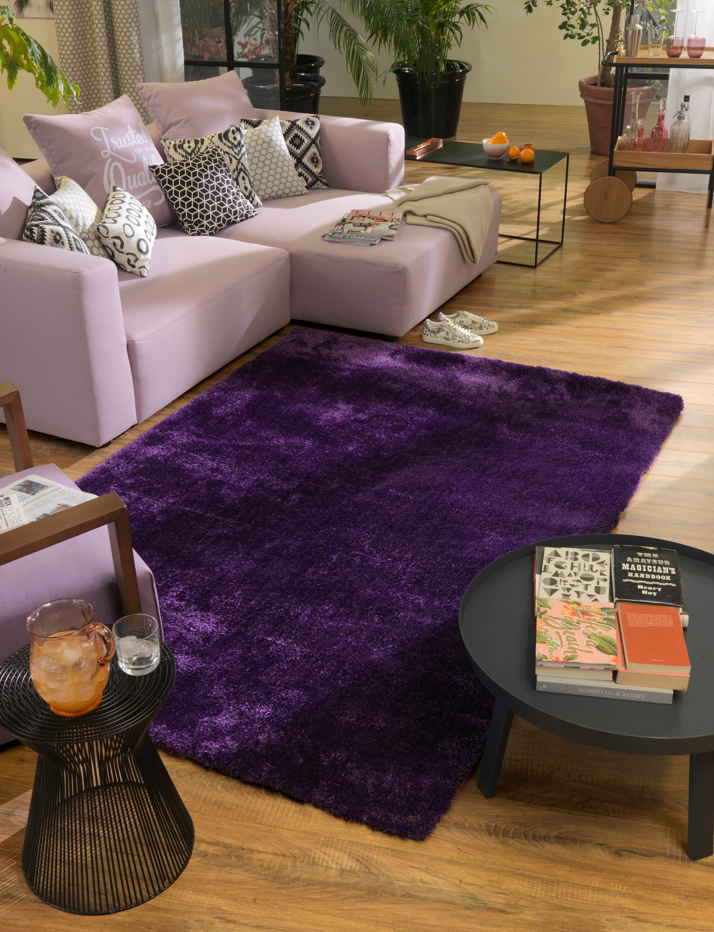 TOM TAILOR HOME Hochflor-Teppich »Soft«, rechteckig, 35 mm Höhe, handgetuftet, Uni-Farben, super weich und flauschig
