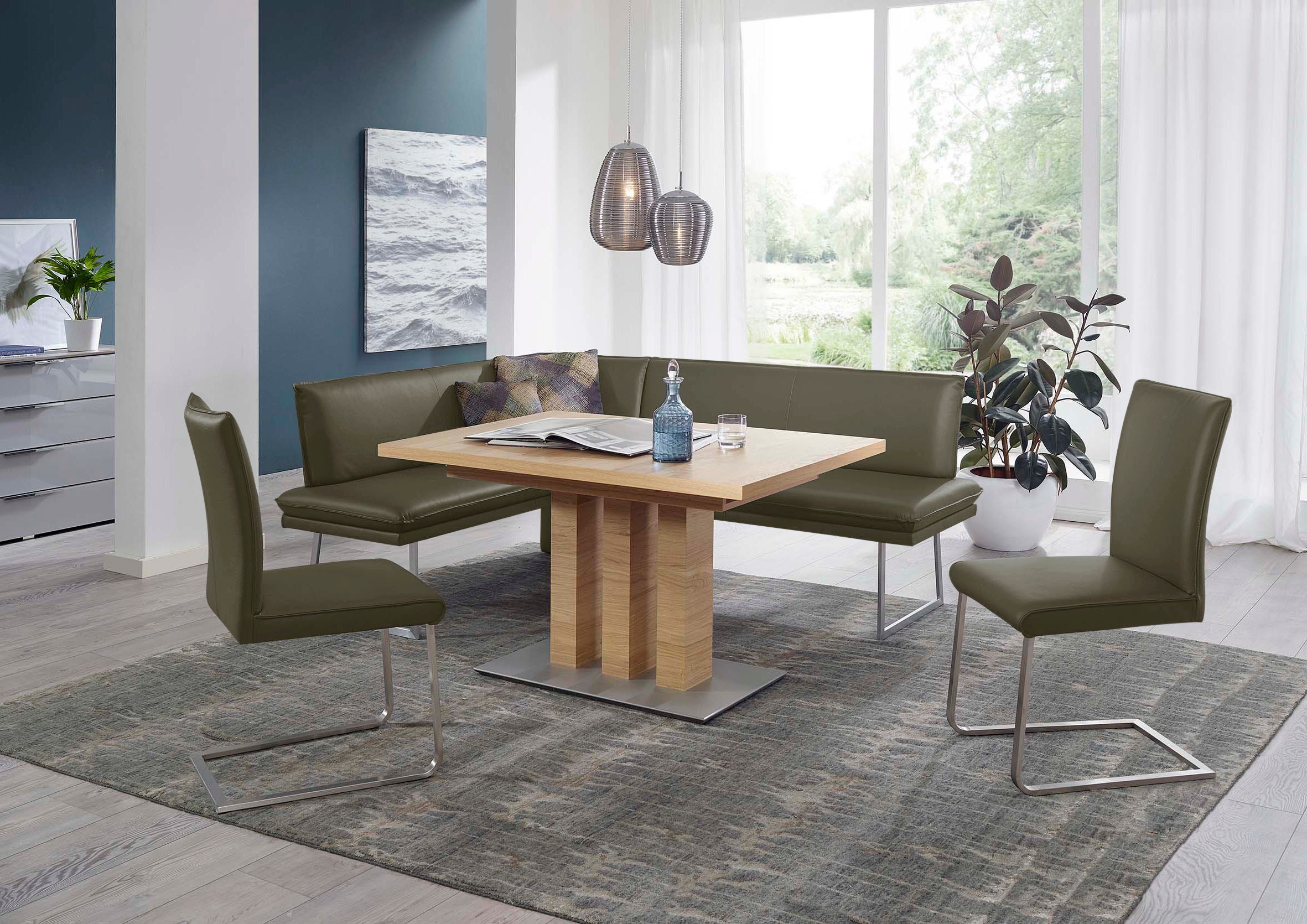 K+W Komfort & Wohnen Essgruppe "Santos III" 4 Stk. tlg. gepolsterte Eckbank günstig online kaufen