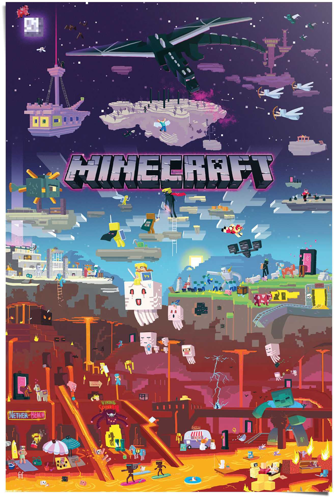 Spiele, Reinders! | kaufen (1 »Poster BAUR Poster world Minecraft - St.) beyond«,