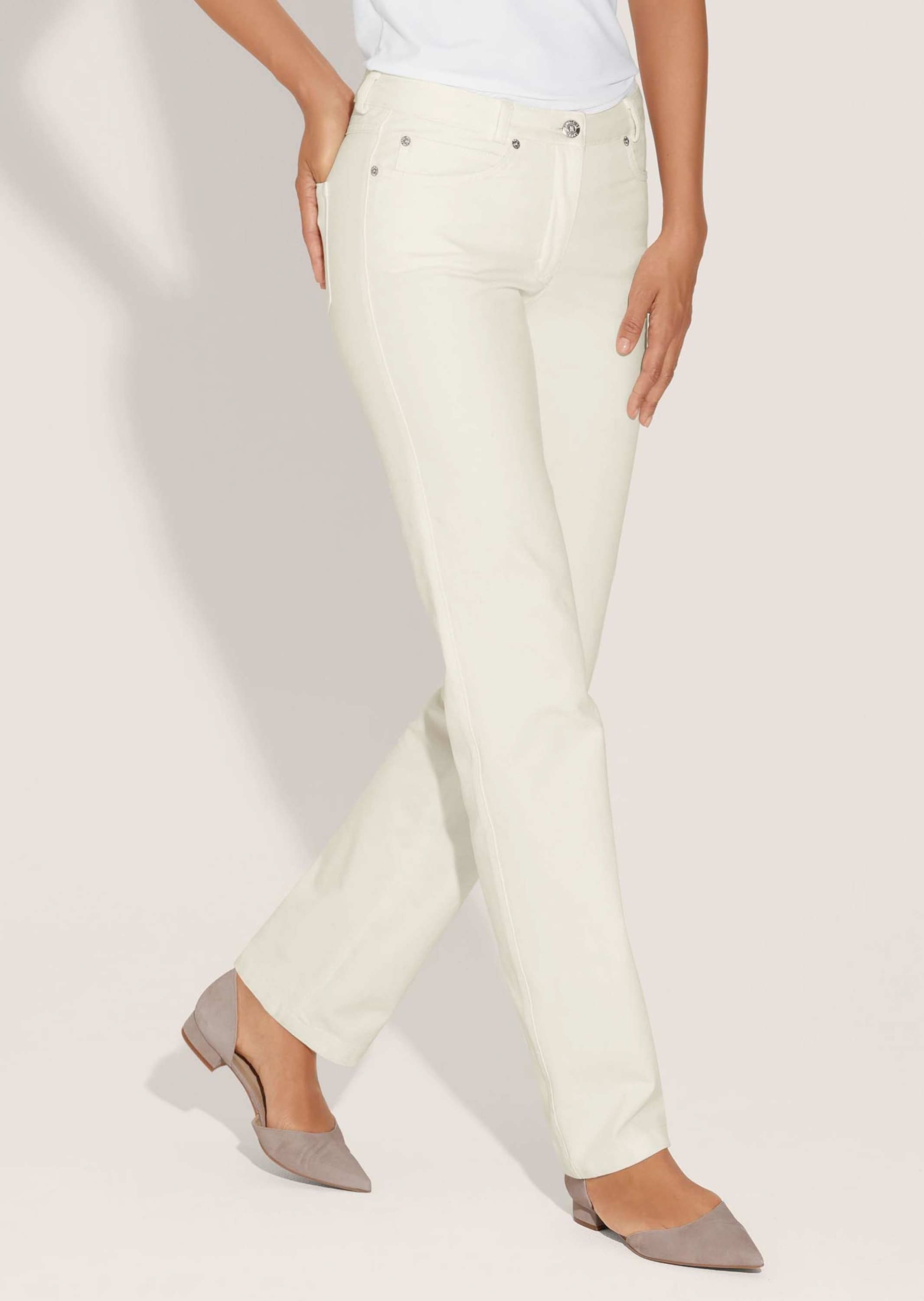 MADELEINE Regular-fit-Jeans »Jeans M-Jeans in gerader Form mit Logo-Stickerei«