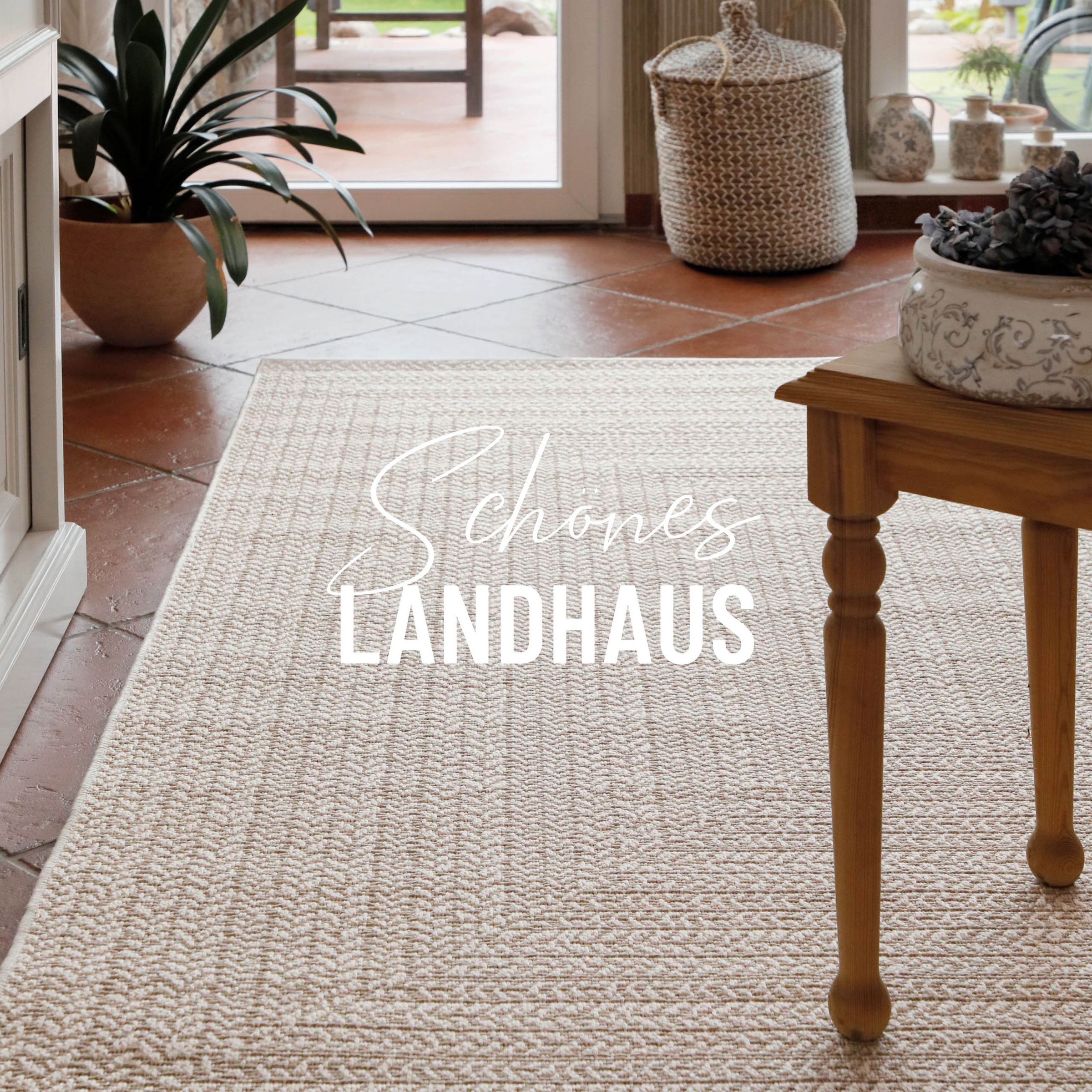 Läufer WECON HOME "Layo", beige, B:80cm H:6mm L:250cm, Polypropylen, Teppiche, Läufer, Flachgewebe, wetterfest, geometrisches Design, In- & Outdoor Teppich 3