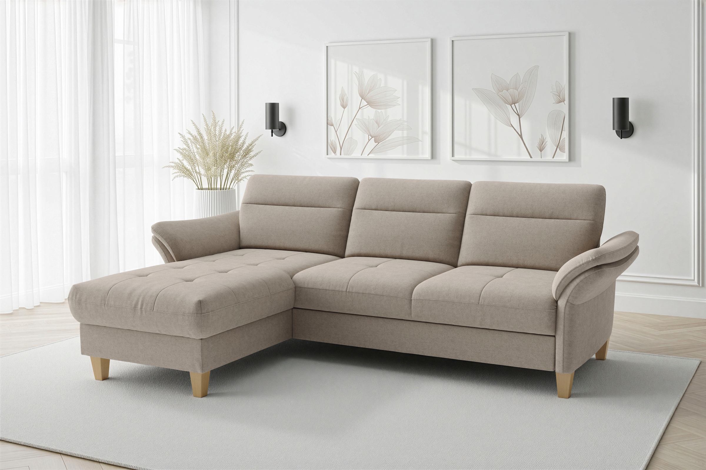 sit&more Ecksofa »Pamela, L-Form, B:230 cm« mit Federkern