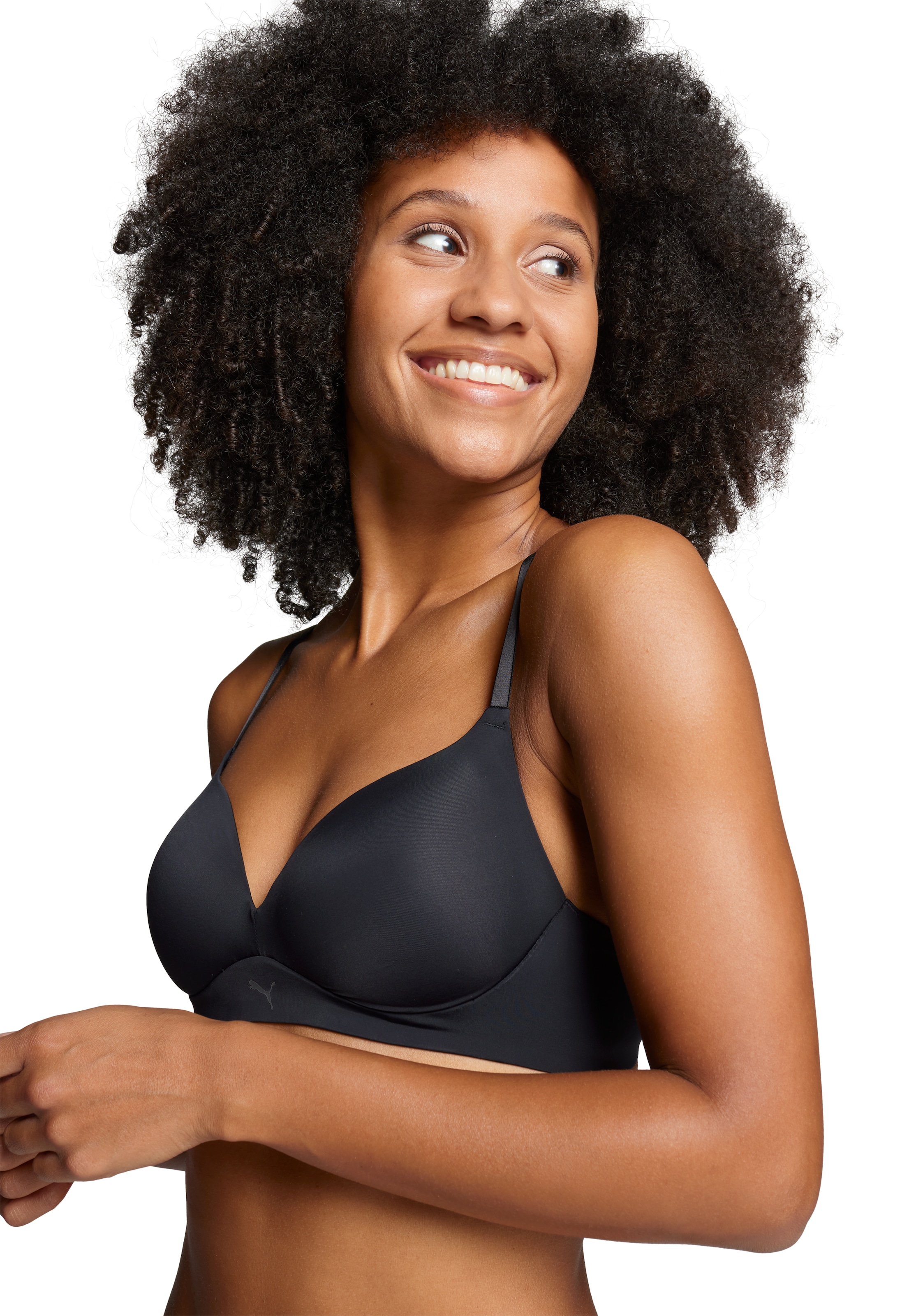 PUMA Bügelloser BH »PUMA WOMEN SOFT PADDED BRA 1P«, Unterbrustband mit Logodruck