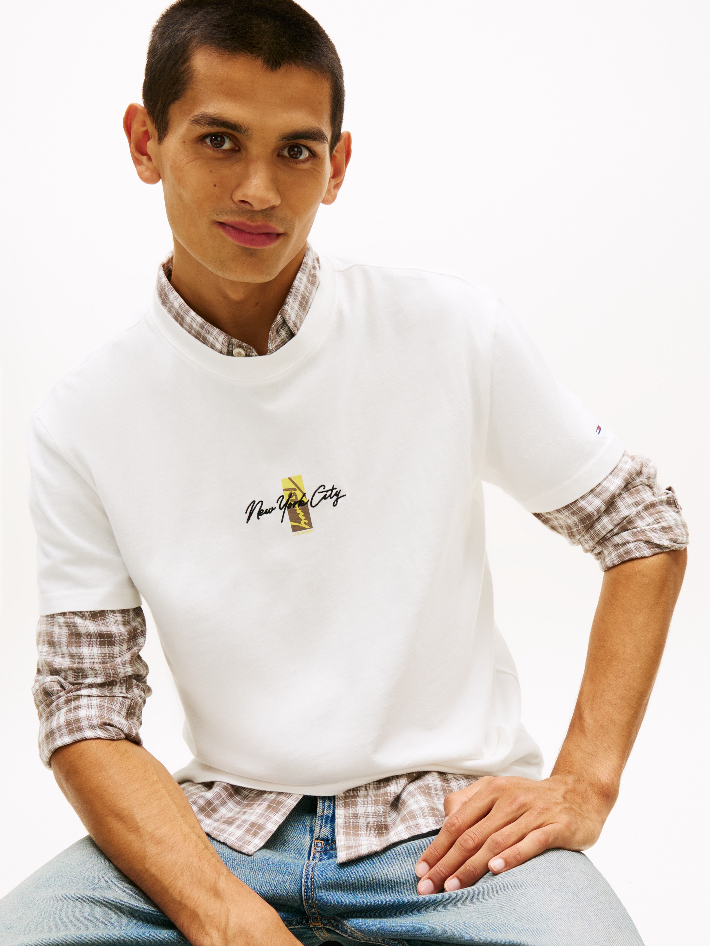 Tommy Jeans T-Shirt "TJM REGULAR SIGN BLOCK" Regular fit mit Rundhalsaussch günstig online kaufen