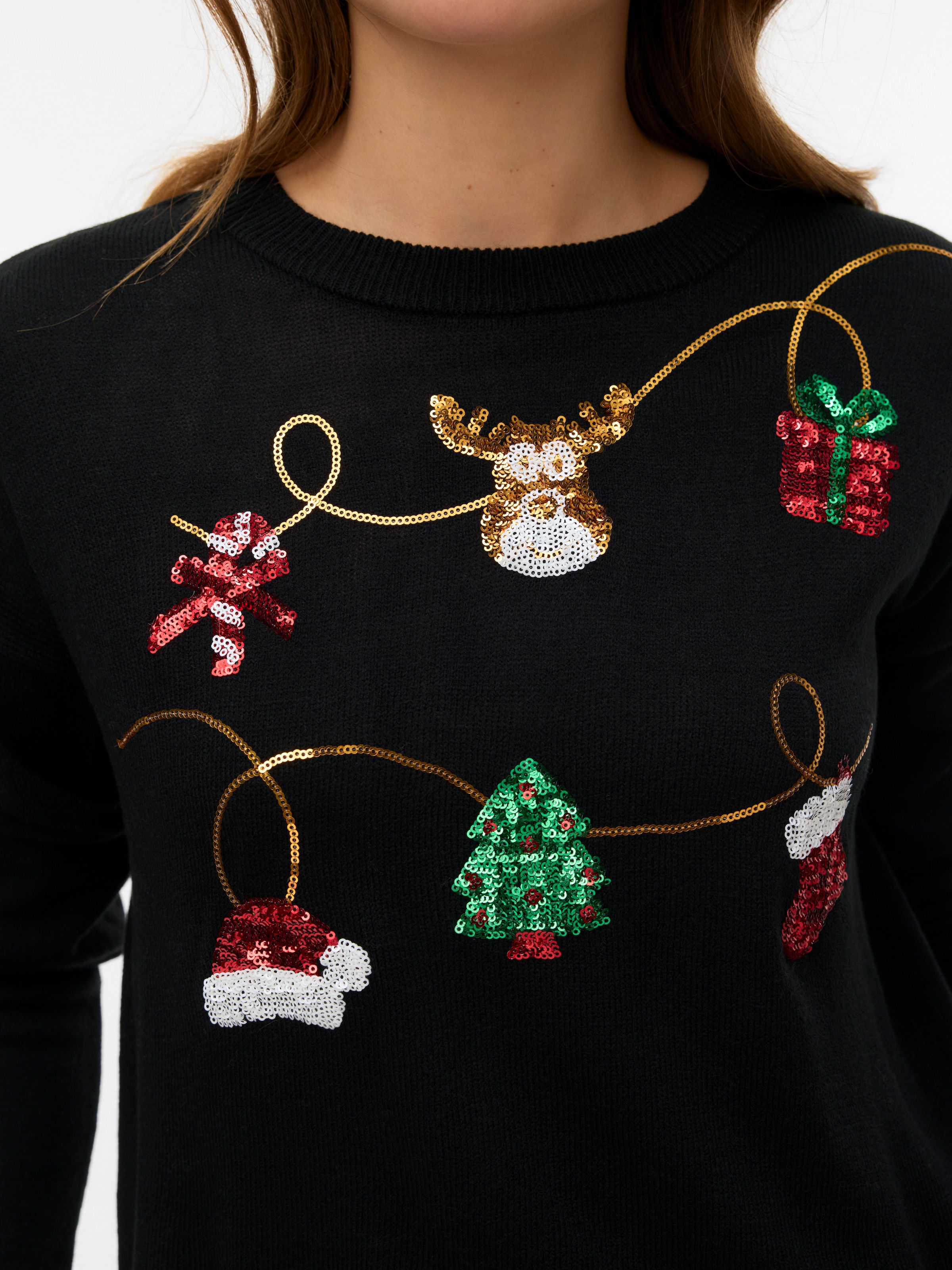 Vero Moda Weihnachtspullover »VMGLITTER LS O-NECK XMAS BOX«