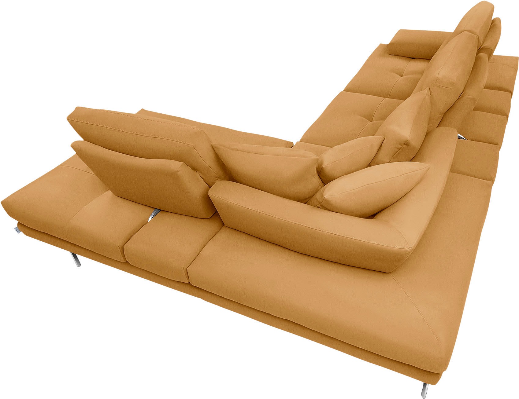 CALIA ITALIA Ecksofa »Toby Wing, L-Form, Designsofa mit sensationellem Sitzkomfort«, Sitztiefenverstell.,wahlw. mit Kissen-Set, Füße chrom glänzend