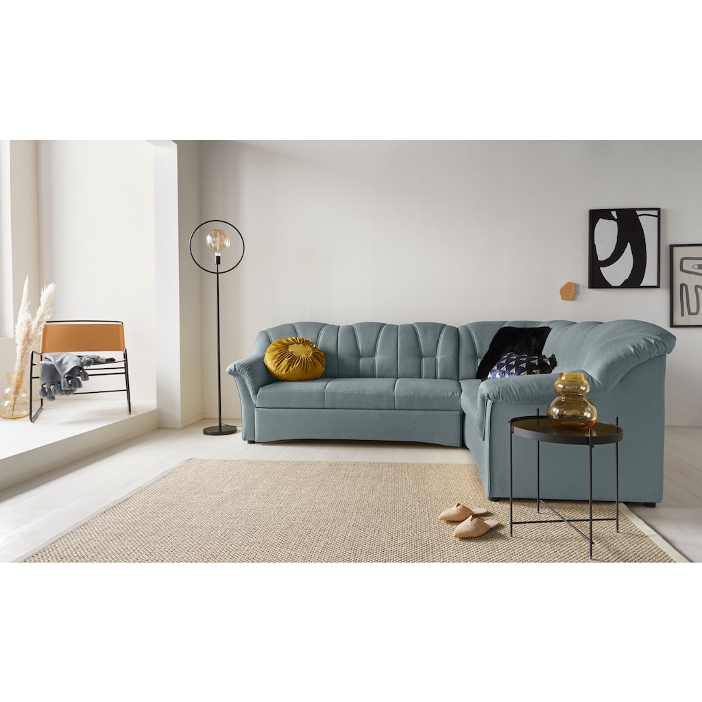 DOMO collection Ecksofa »Papenburg B/T/H: 242/190/84 cm L-Form«, wahlweise mit Bettfunktion, Langer Schenkel links oder rechts