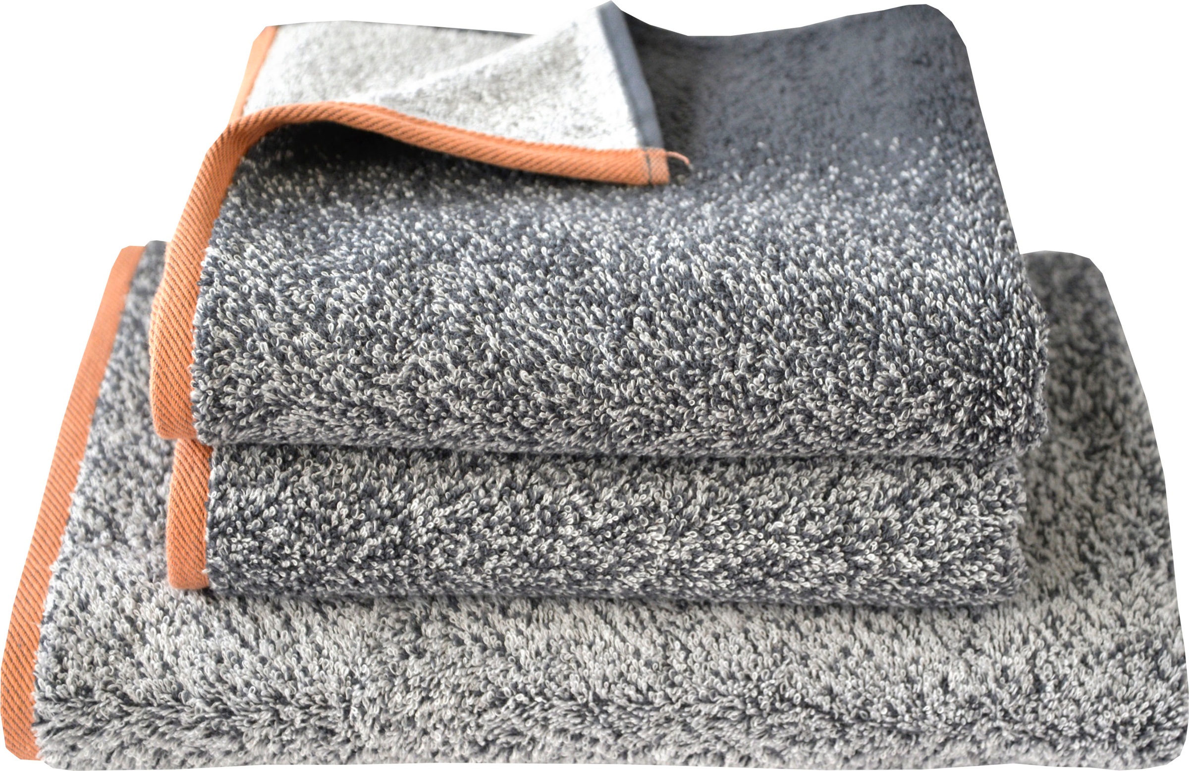 Dyckhoff Handtuch Set »New Coral Gradient«, Set, 3 tlg., Walkfrottier, mit Farbverlauf, 2 Handtücher (50x100cm), 1 Duschtuch (70x140cm)