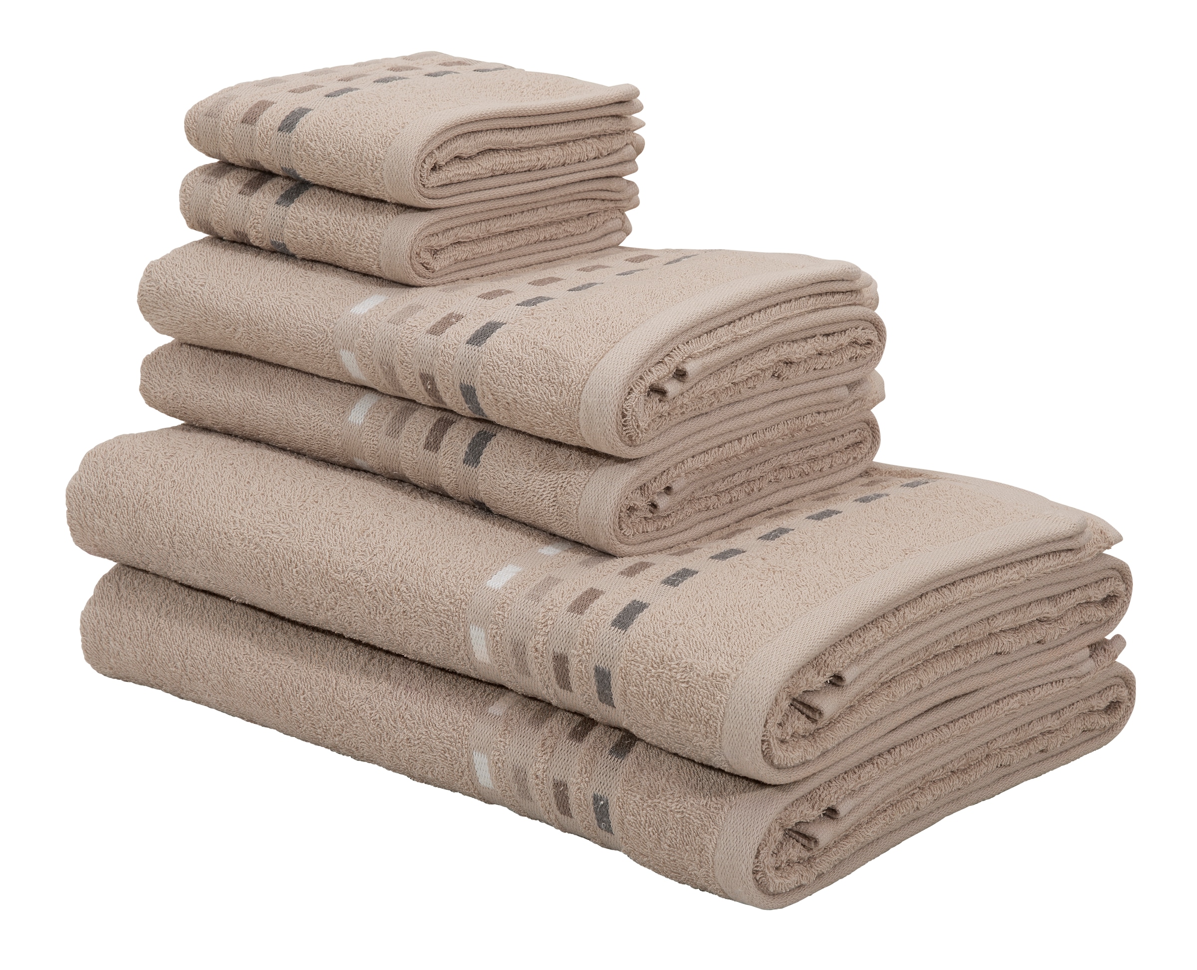 Home affaire 100% | Set, mit tlg., »Kelly«, kaufen Handtücher Frottier, unifarben Bordüre BAUR Handtuch Baumwolle, aus 6 gestreifter Set