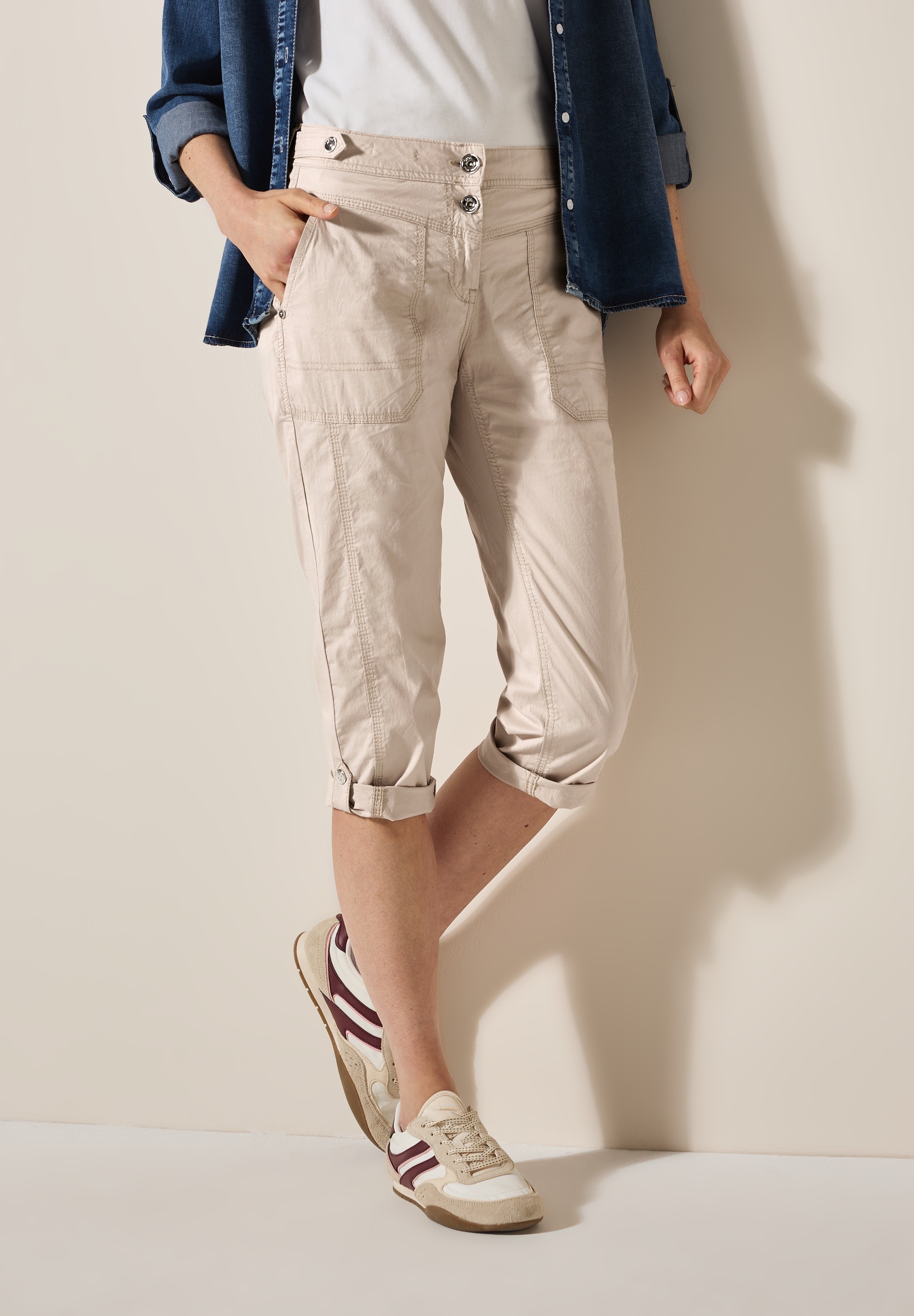 Cecil Caprihose "Style New York", Sommerhose mit Knopfdetails am Bund günstig online kaufen