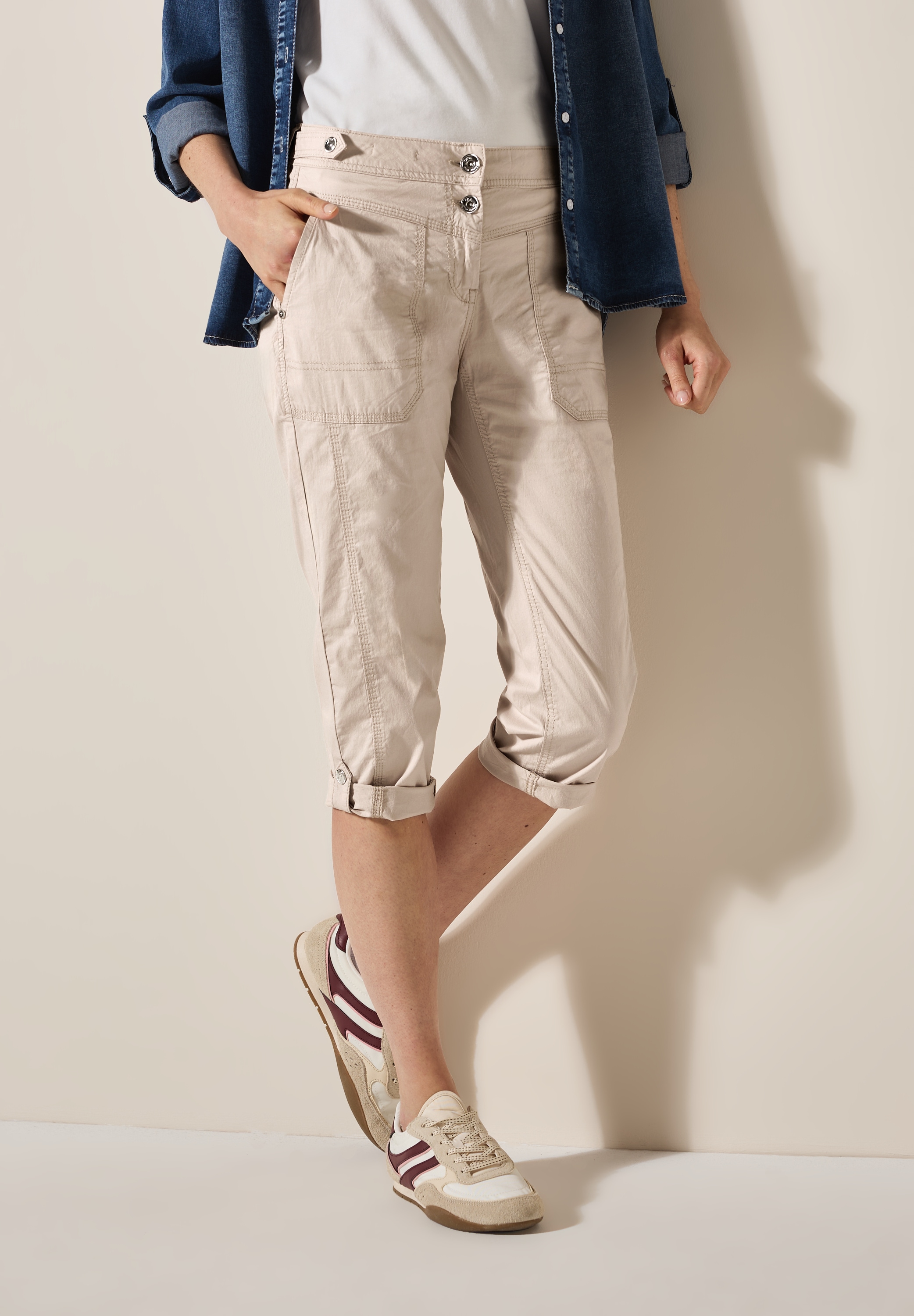 Cecil "Style New York" Sommerhose mit Knopfdetails am Bund