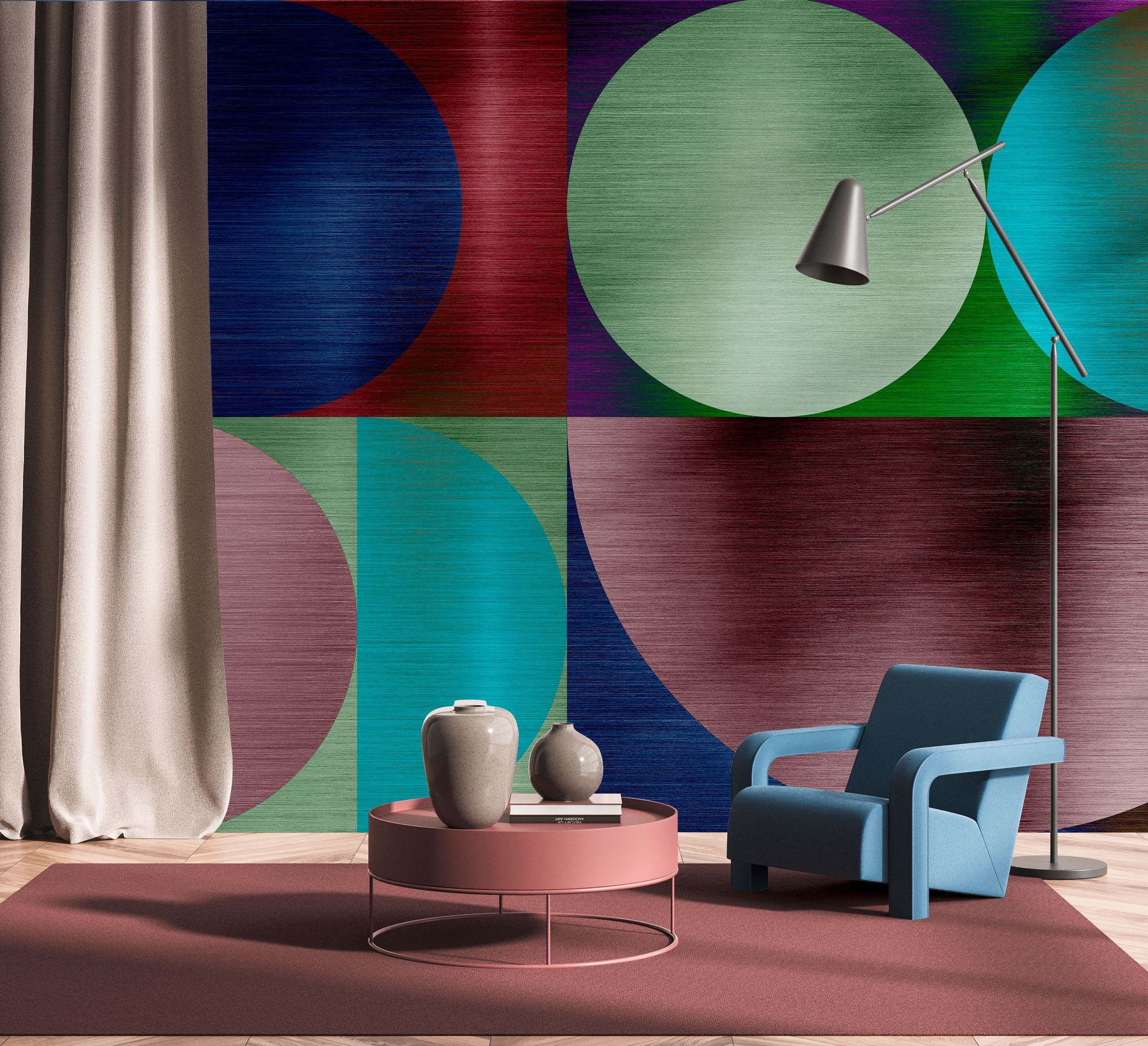 living walls Fototapete »Walls by Patel 5 Fototapete Bunte 3D-Kreise« geometrisch glatt Bunte 3D-Kreise auf 200 g/m² Premium-Vlies