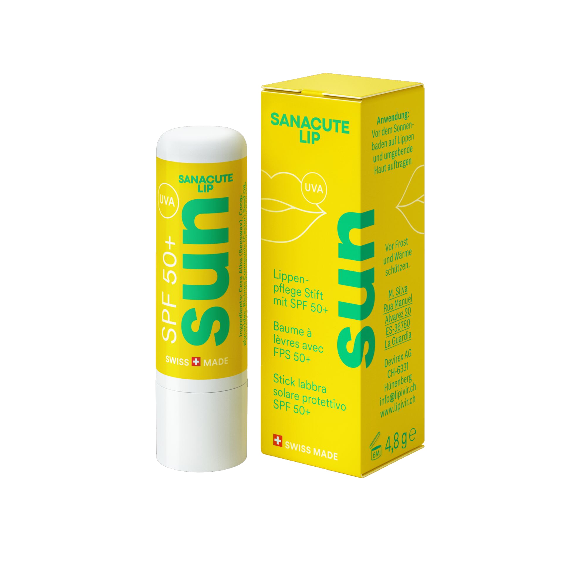 SANACUTE Gesichtslotion "Lippenpflegestift", 4,8 g, gelb, Hautpflegemittel