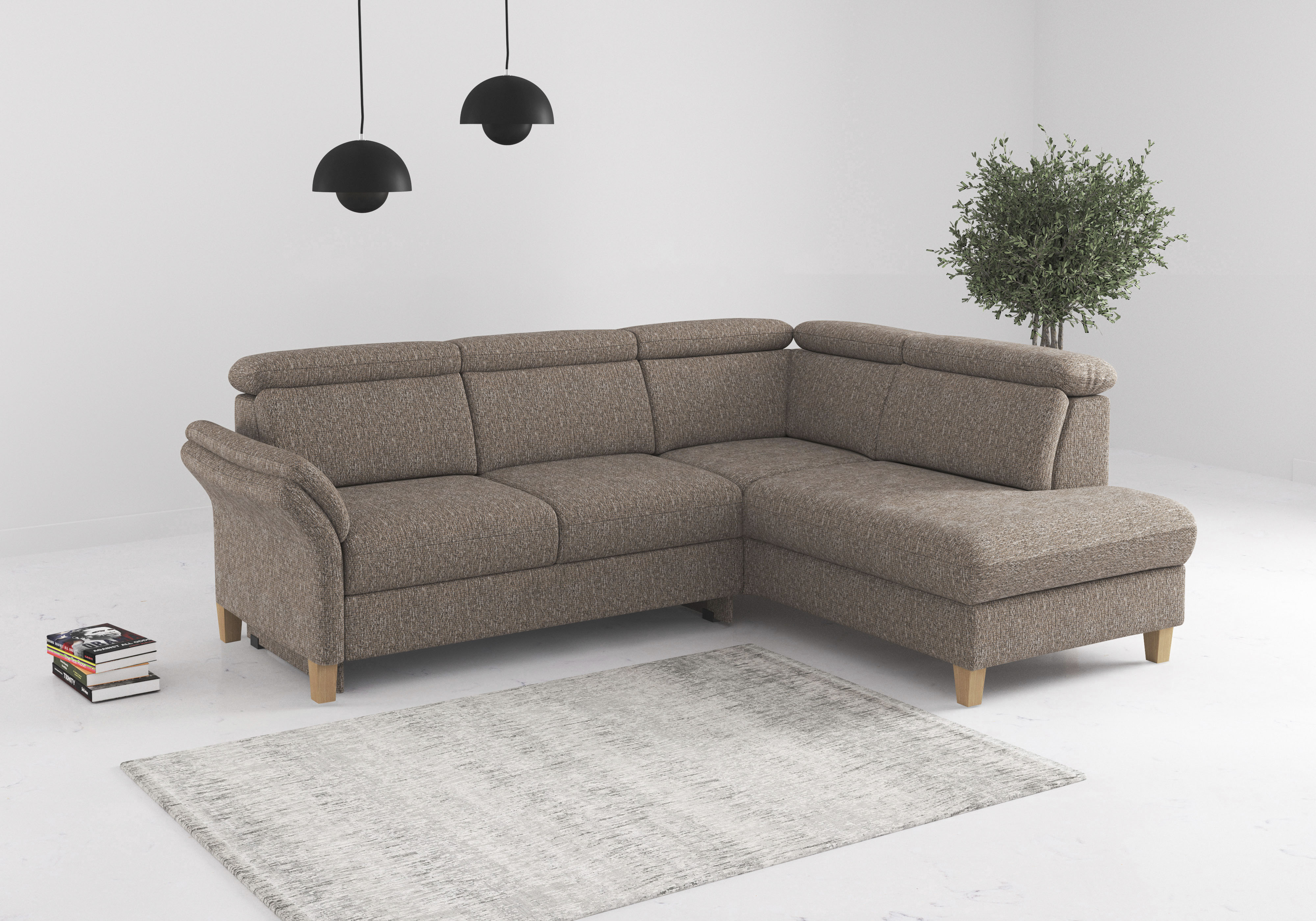 OTTO home Ecksofa "Glendale, L-Form" inkl. Kopfteilverstellung, wahlweise mit Vorziehsitz und Bettkasten
