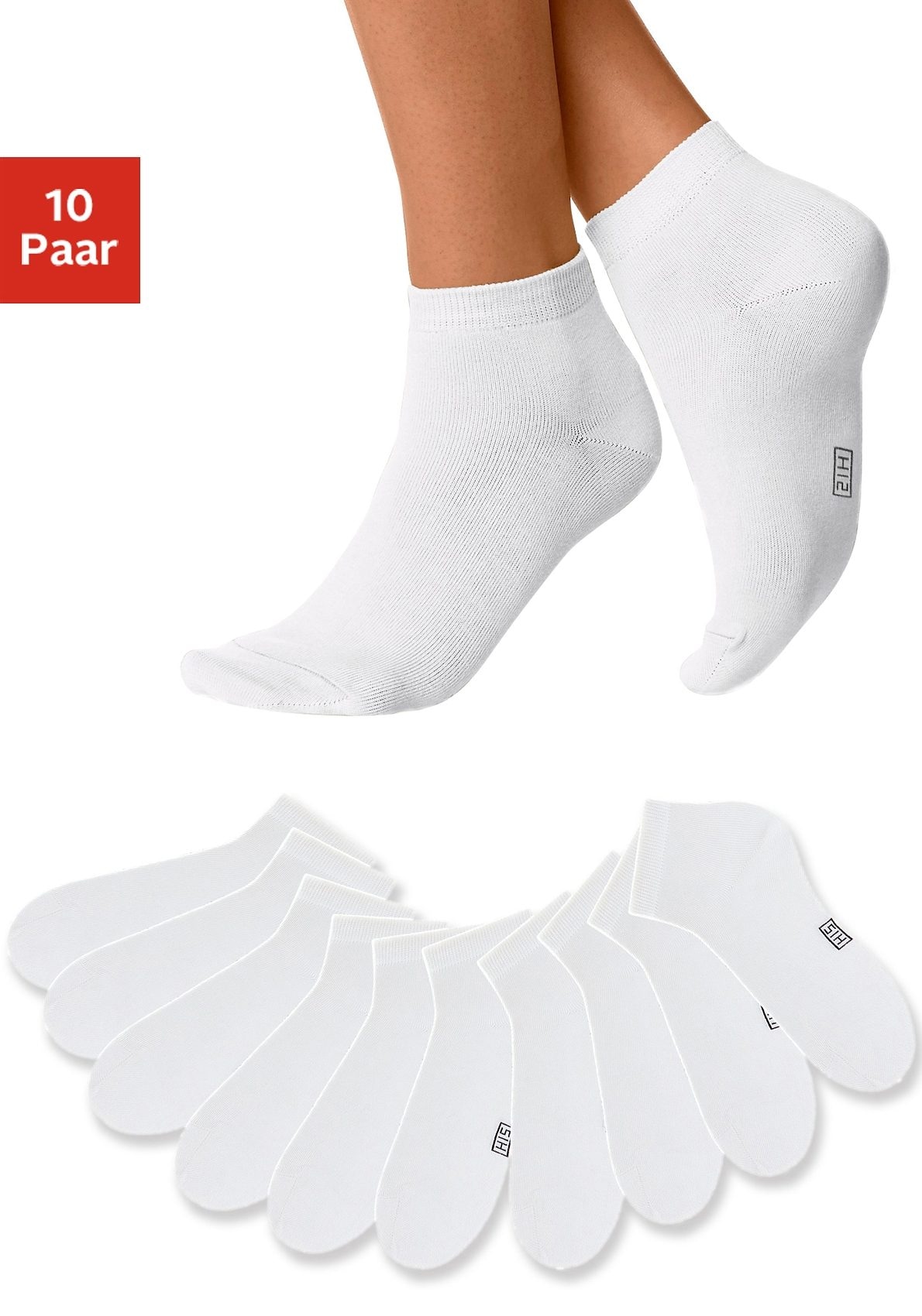 H.I.S Kurzsocken, Spitze | verstärkter 10 Paar), (Set, BAUR Ferse und mit