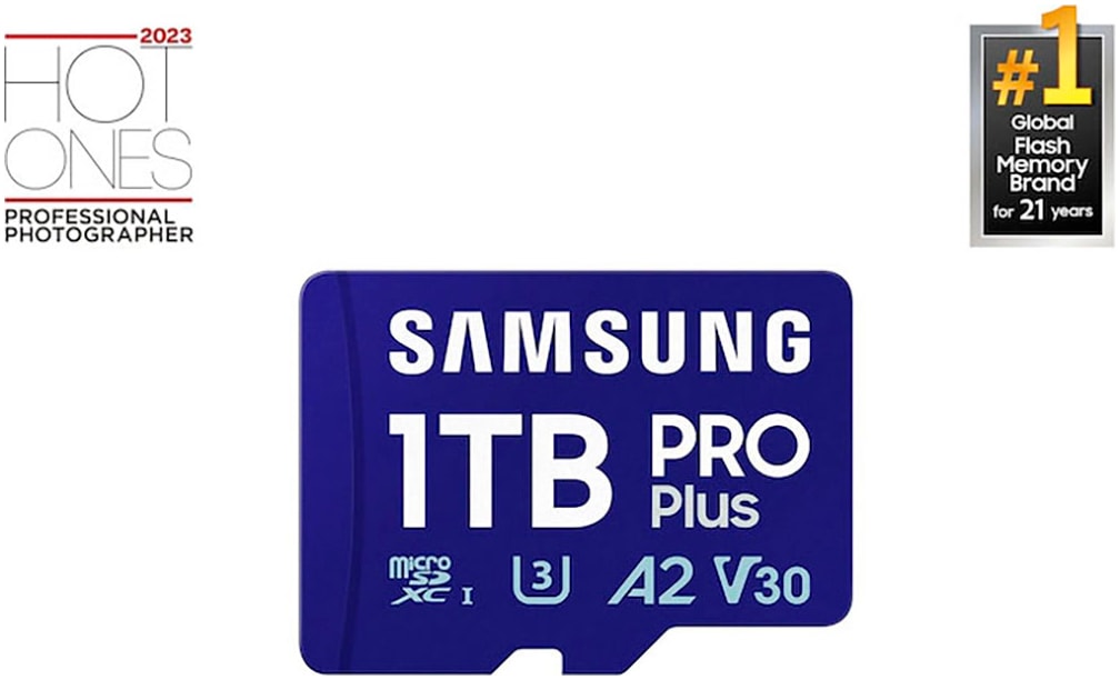 Samsung Speicherkarte »PRO Plus MB-MD1T0S microSDXC 1TB + SD-Adapter«, (UHS-I Class 10 180 MB/s Lesegeschwindigkeit)
