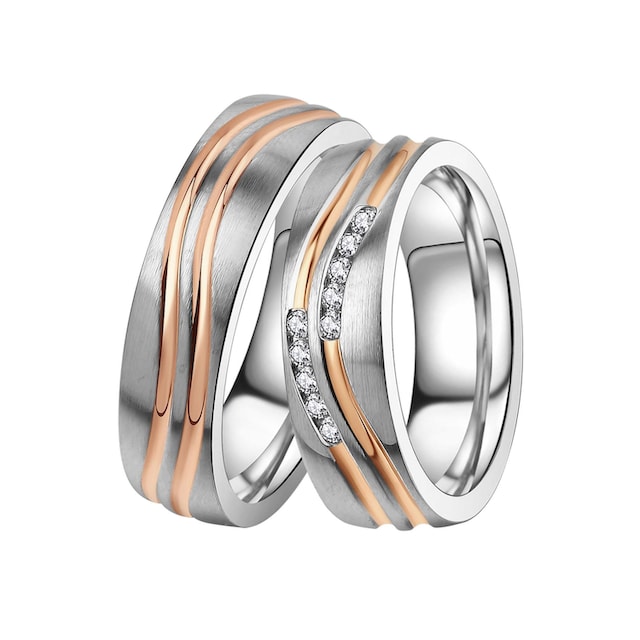 DOOSTI Trauring »Schmuck Geschenk Edelstahl Trauring Ehering Partnerring  LIEBE«, Made in Germany, mit o. ohne Zirkonia für bestellen | BAUR