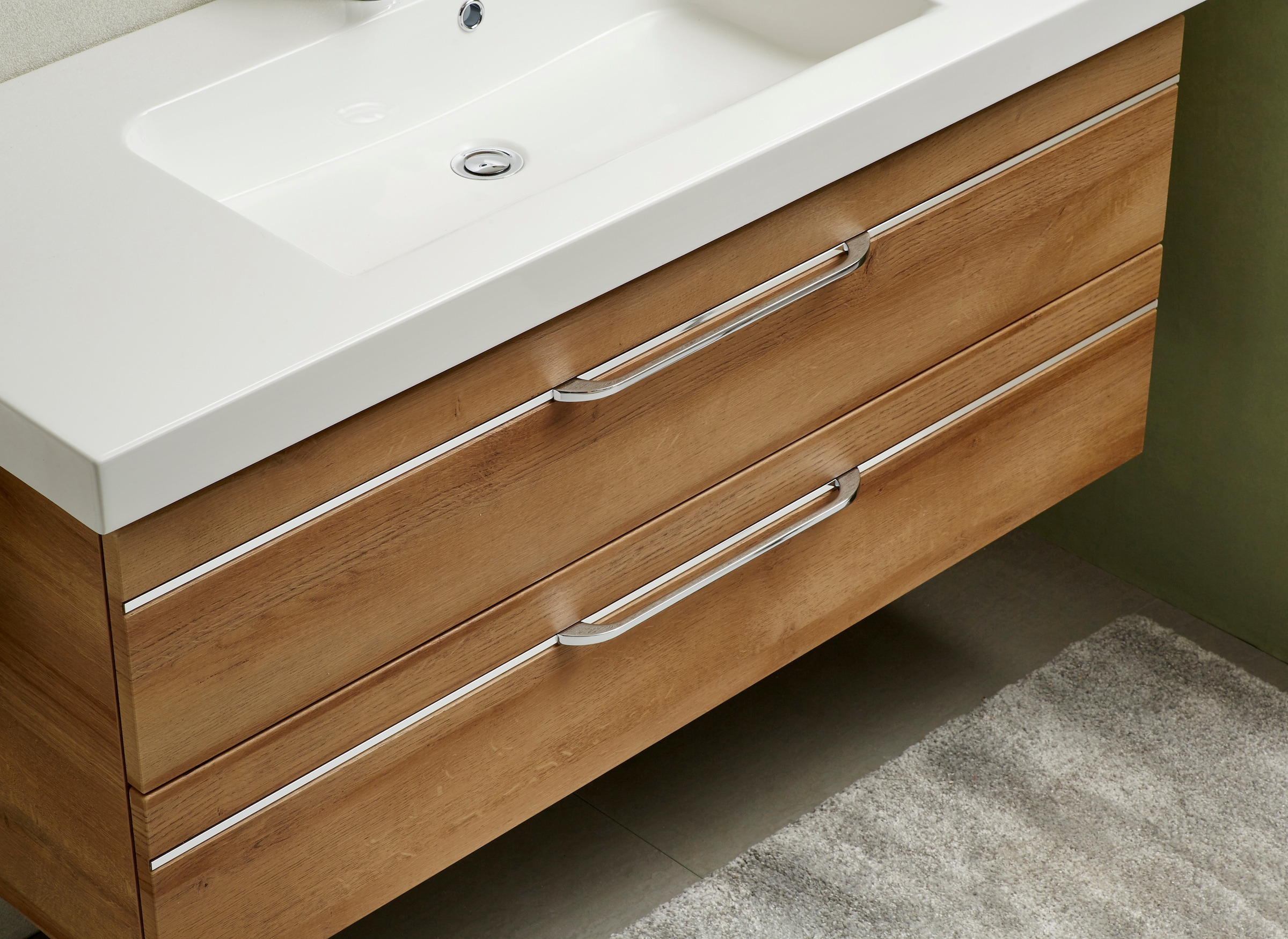 Saphir Badmöbel-Set »Balto Sprint 2-teilig, Mineralmarmor-Waschtisch mit LED-Spiegelschrank«, (2 St.), Badezimmer Set inkl. Türdämpfer, 3 Türen, 2 Schubladen
