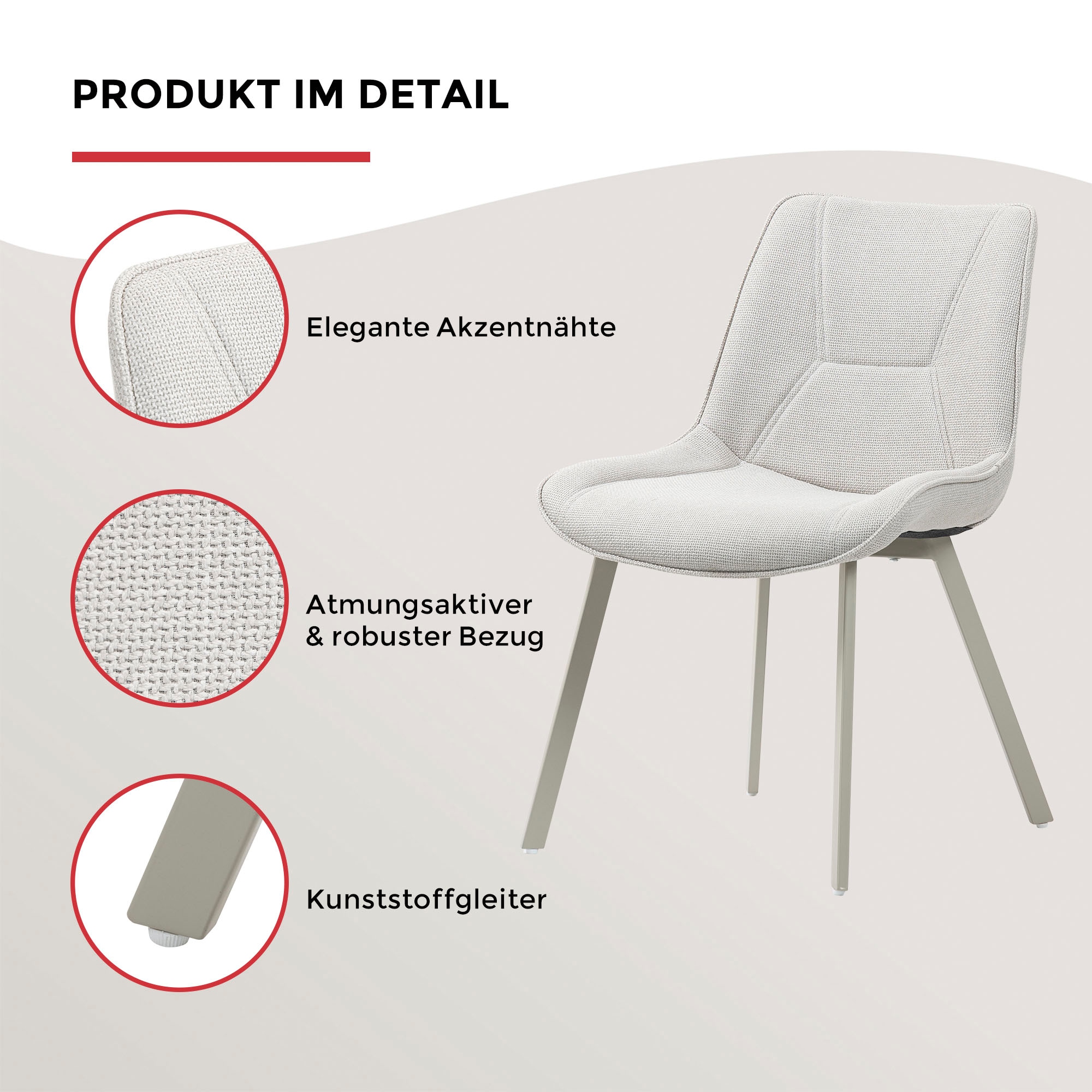 Duo Collection Essgruppe »Pina und Mila« Set, 5 Stk. tlg. Ø 120 cm, massives Metallgestell, Trendfarbe Kaschmir