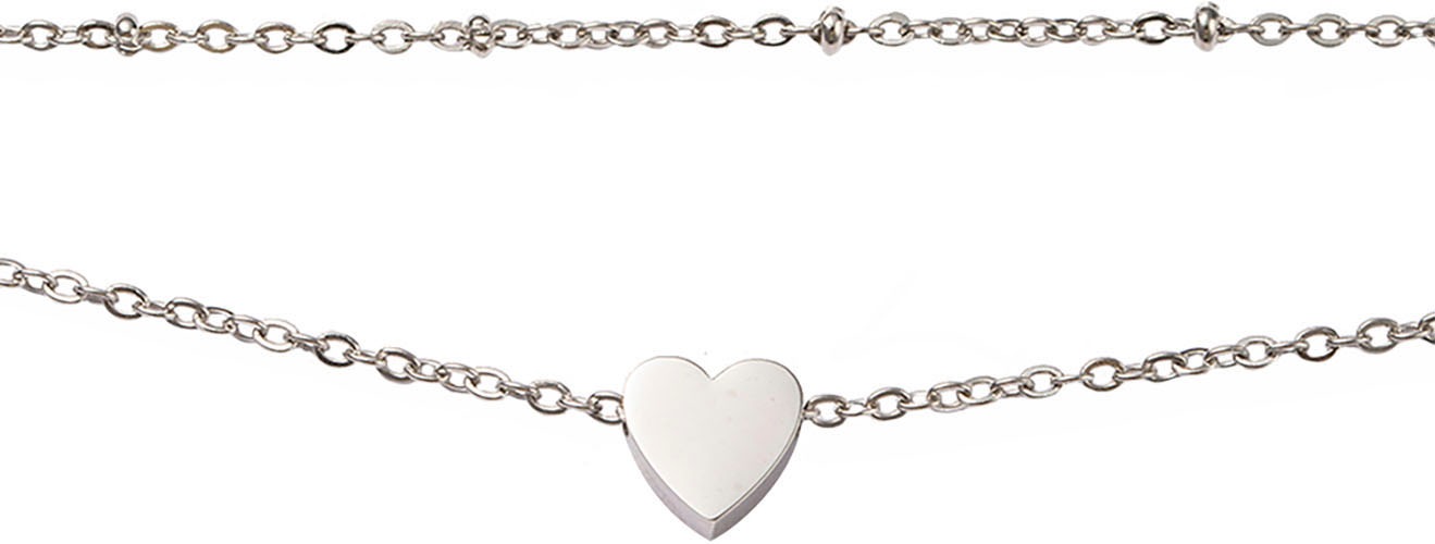 Fußketten Set FIRETTI "Schmuck Geschenk Körperschmuck Herz", gold (silberfarben, gelbgoldfarben), Fußketten, Damen, Edelstahl 3