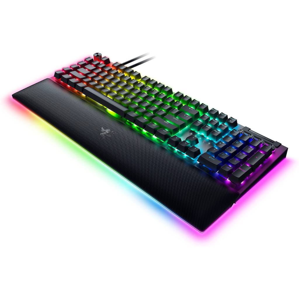 RAZER Gaming-Tastatur »BlackWidow V4 Pro Green Switch«, (Fn-Tasten-Gaming-Modus-Ziffernblock-Makrotasten-Multimedia-Tasten-Handgelenkauflage)