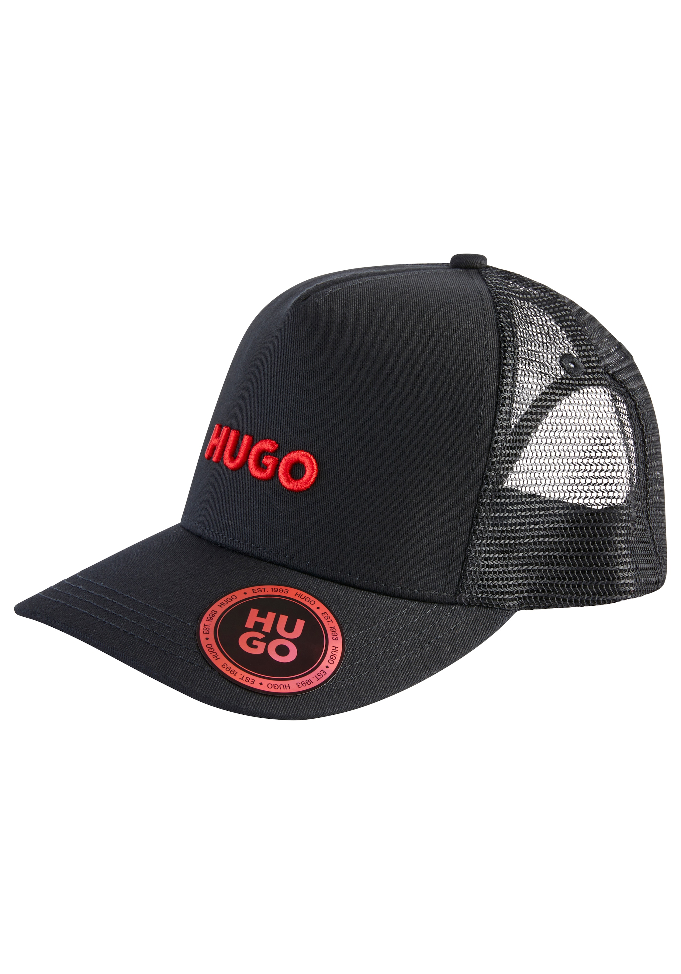 Hugo Fitted Cap "Marsel-Trucker" Aus Twill & Mesh Mit 3D Logostickerei, Unisex