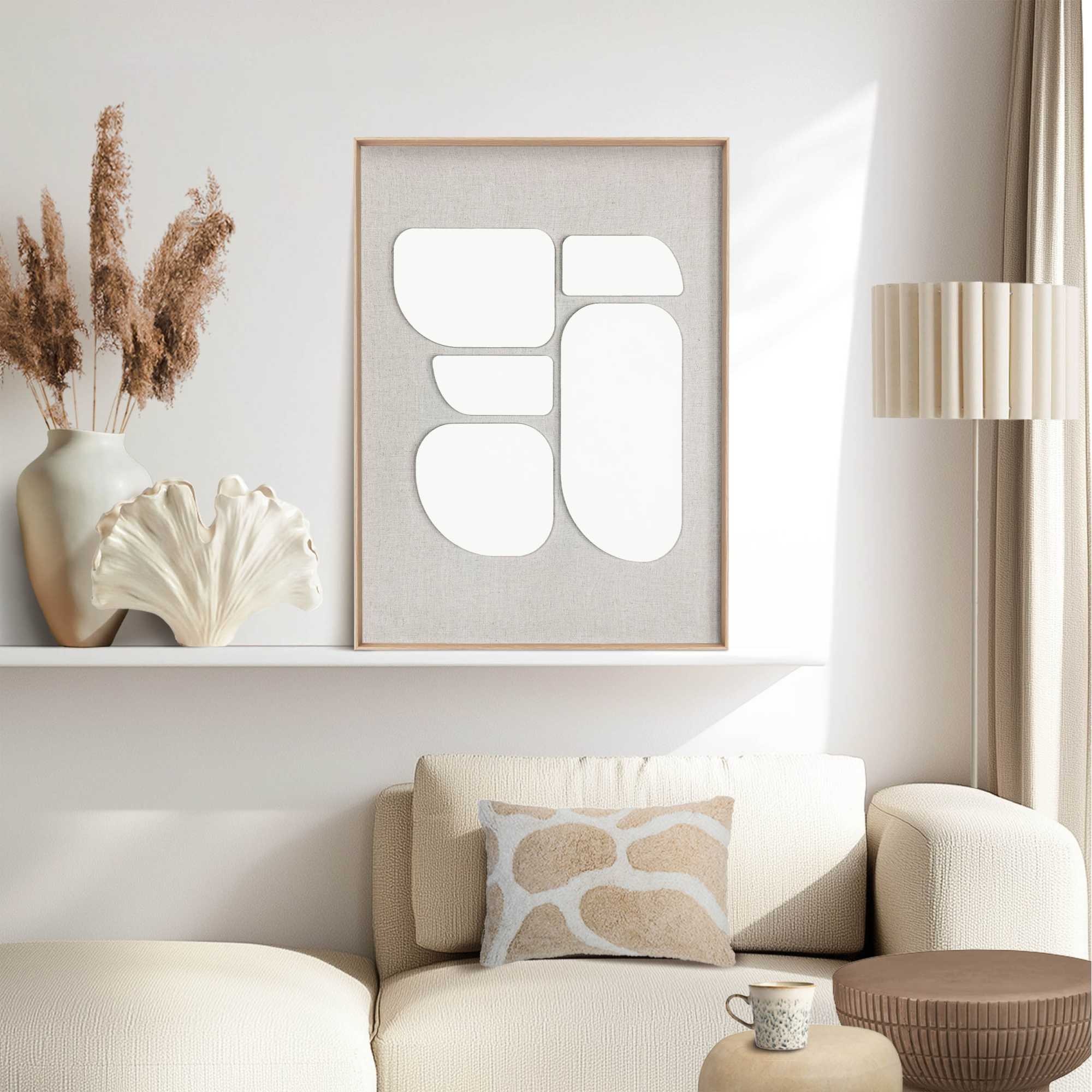 Reinders! Wandbild »Organic Blocks«, Wohnzimmer - Beige - MDF - Abstrakt - 50x70 cm