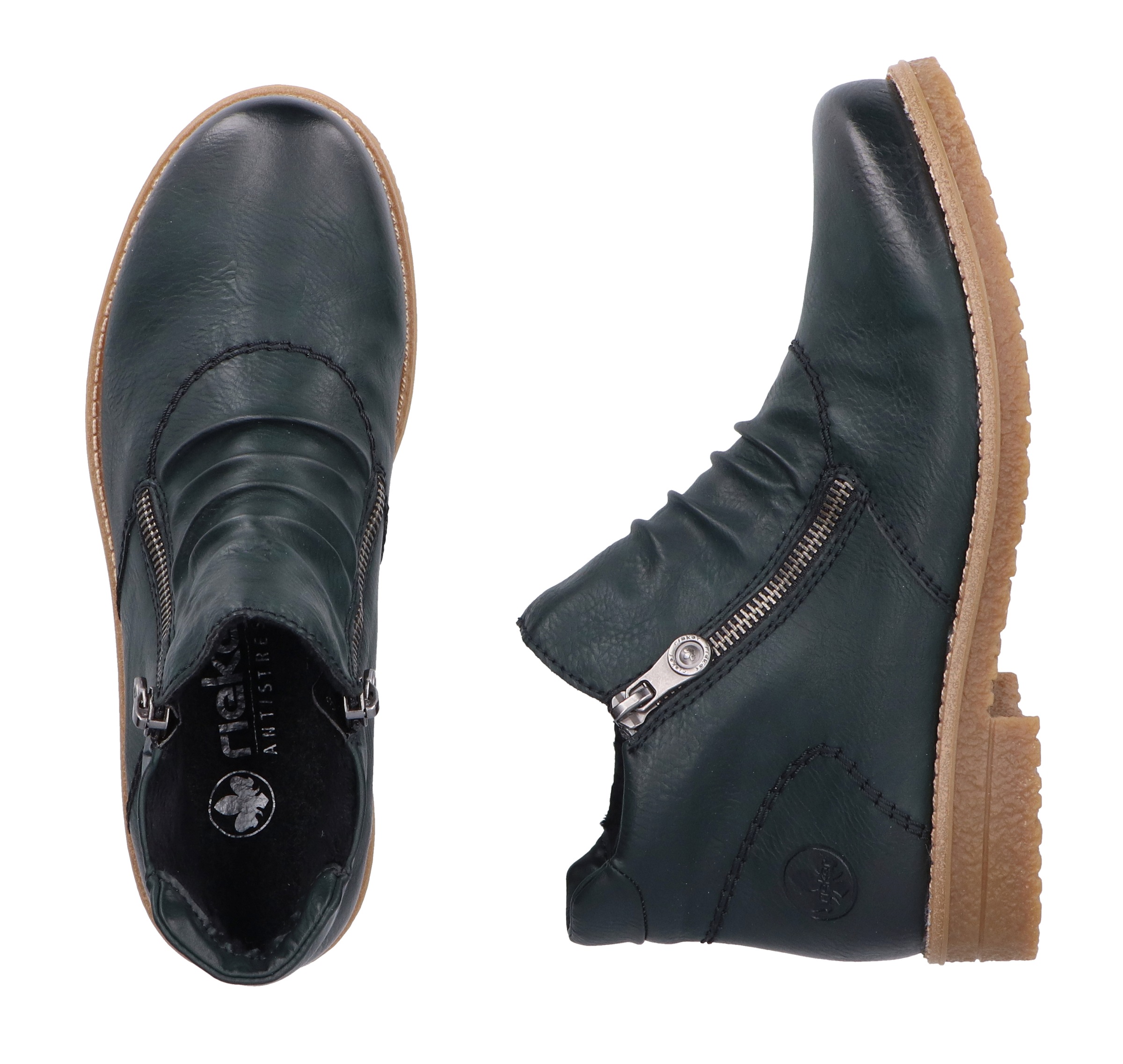 Rieker Stiefelette, Schlupfboots, Ankleboots mit beidseitigem Reißverschluss