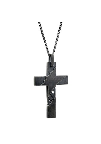 Kette mit Anhänger »925 Sterling Silber oxidiert Kreuz«