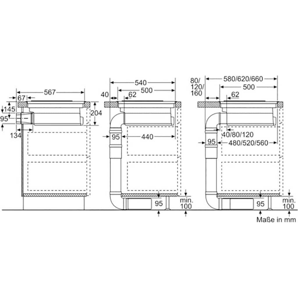 BOSCH Kochfeld mit Dunstabzug »PKM845F11E«, PKM845F11E