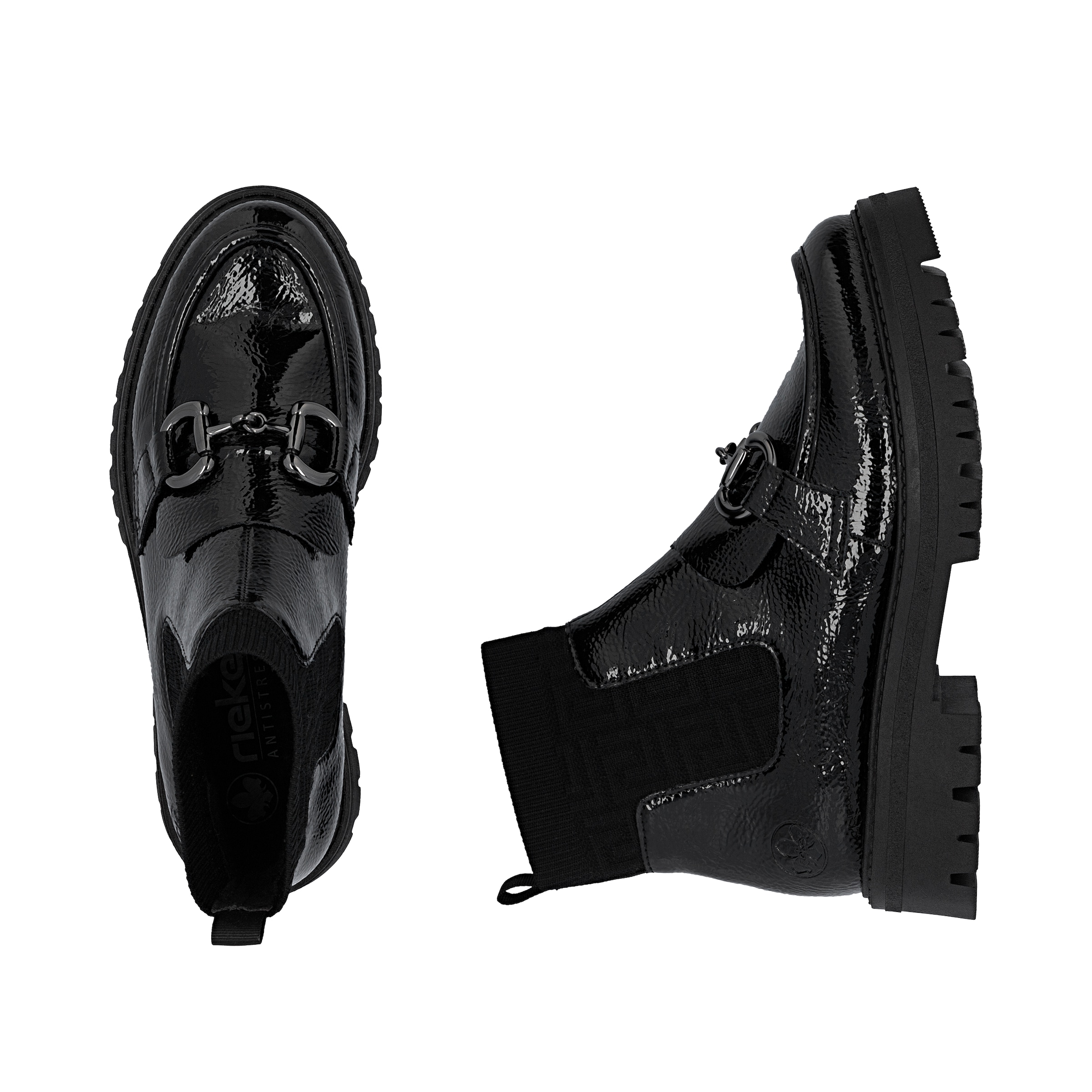 Rieker Schlupfboots, Stiefelette, Plateauboots, Profilsohle, Blockabsatz, zum Schlupfen