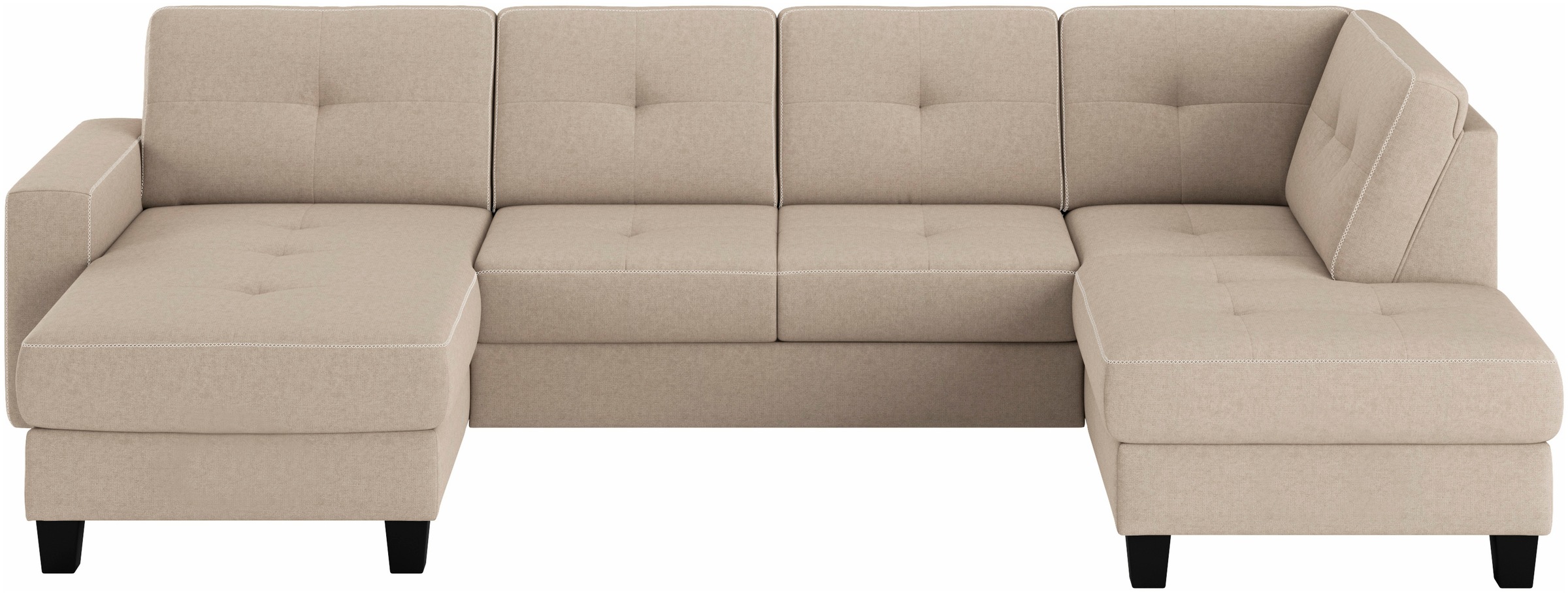 Places of Style Wohnlandschaft »Varese«, Kreuznaht in beige