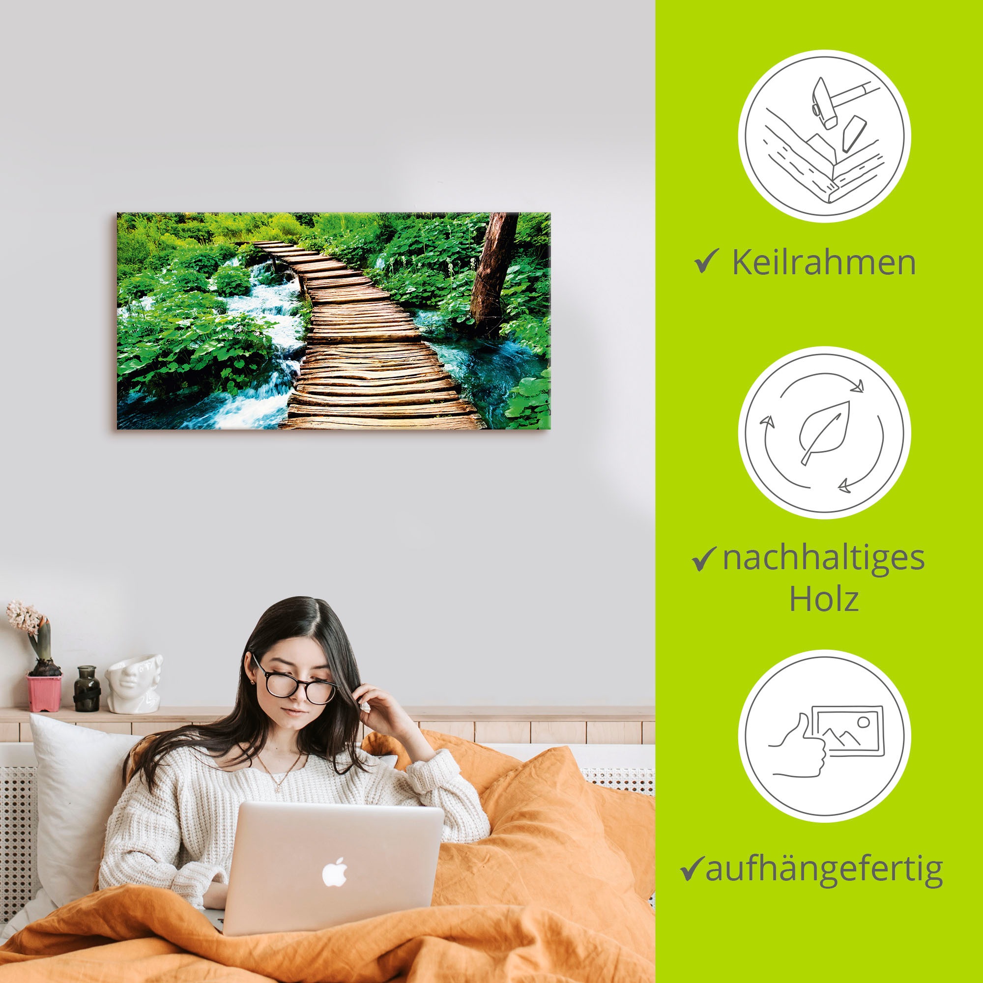 Artland Wandbild »Strandpromenade«, Gewässer, (1 St.), als Alubild, Outdoorbild, Leinwandbild, Wandaufkleber, versch. Größen