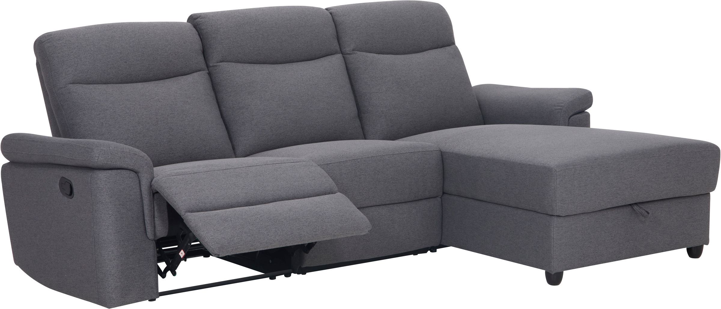 Home affaire Ecksofa »BRIONNE, L-Form, 255cm, manuelle u. elektrische Funktion (USB A/C),«, Liegefunktion, Stauraum, Federkernpolsterung, Webstoff