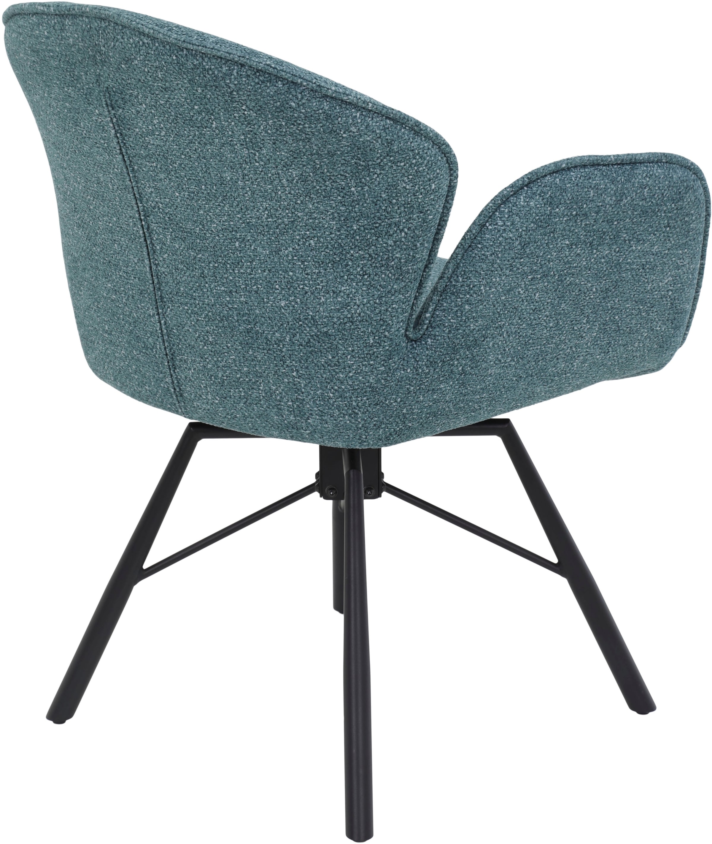 HELA 4-Fußstuhl »BRISTOL, Armlehnen Stuhl, Sessel, Esszimmerstuhl«, (Set), 2 St., Microfaser-Bouclé, 360° drehbar mit Auto-Return,gepolstert,Boucléoptik,Armlehnen