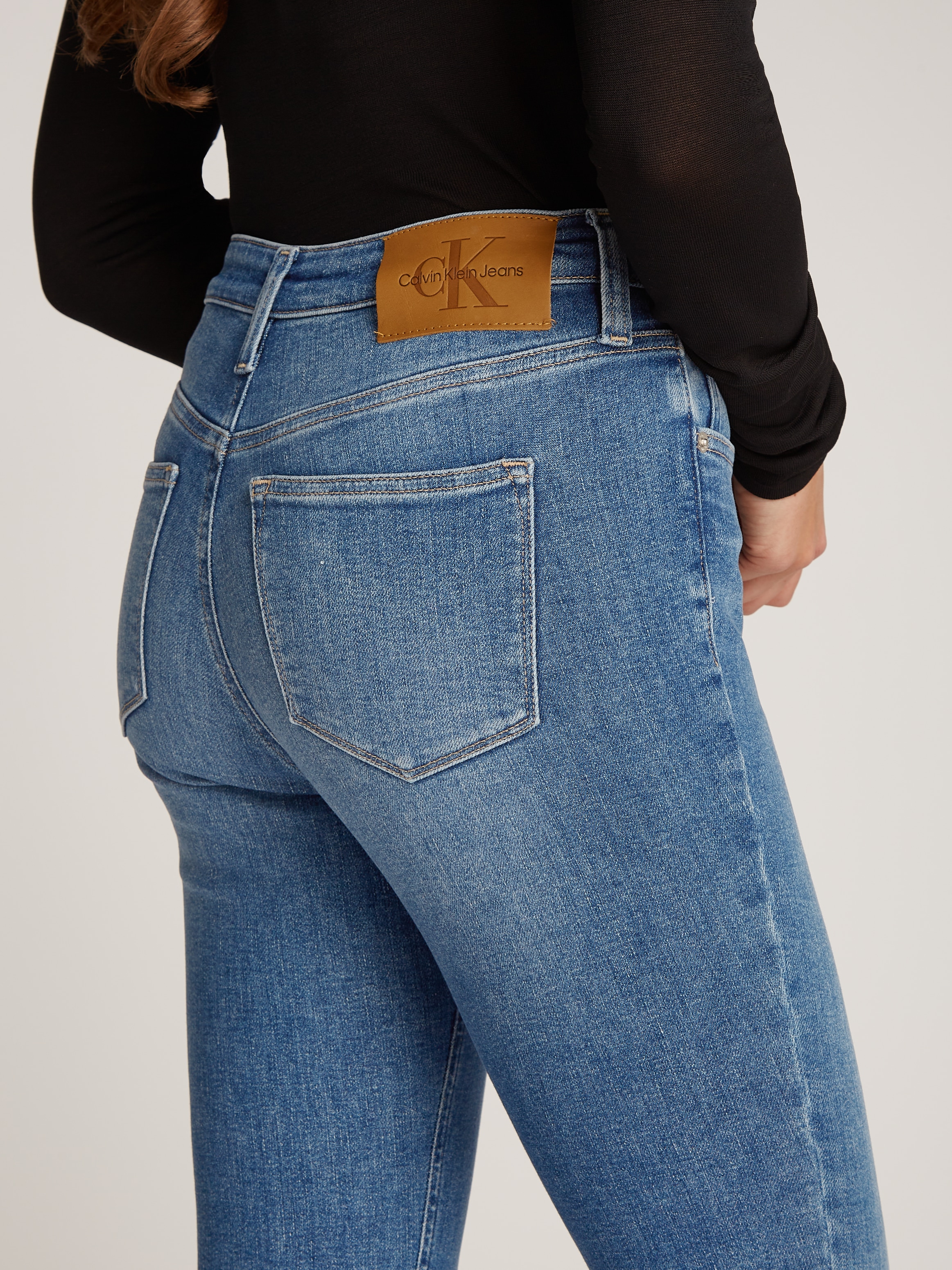 Calvin Klein Jeans Skinny-fit-Jeans »HIGH RISE SUPER SKINNY ANKLE«, mit Stoned wash Optik, mit Coinpocket