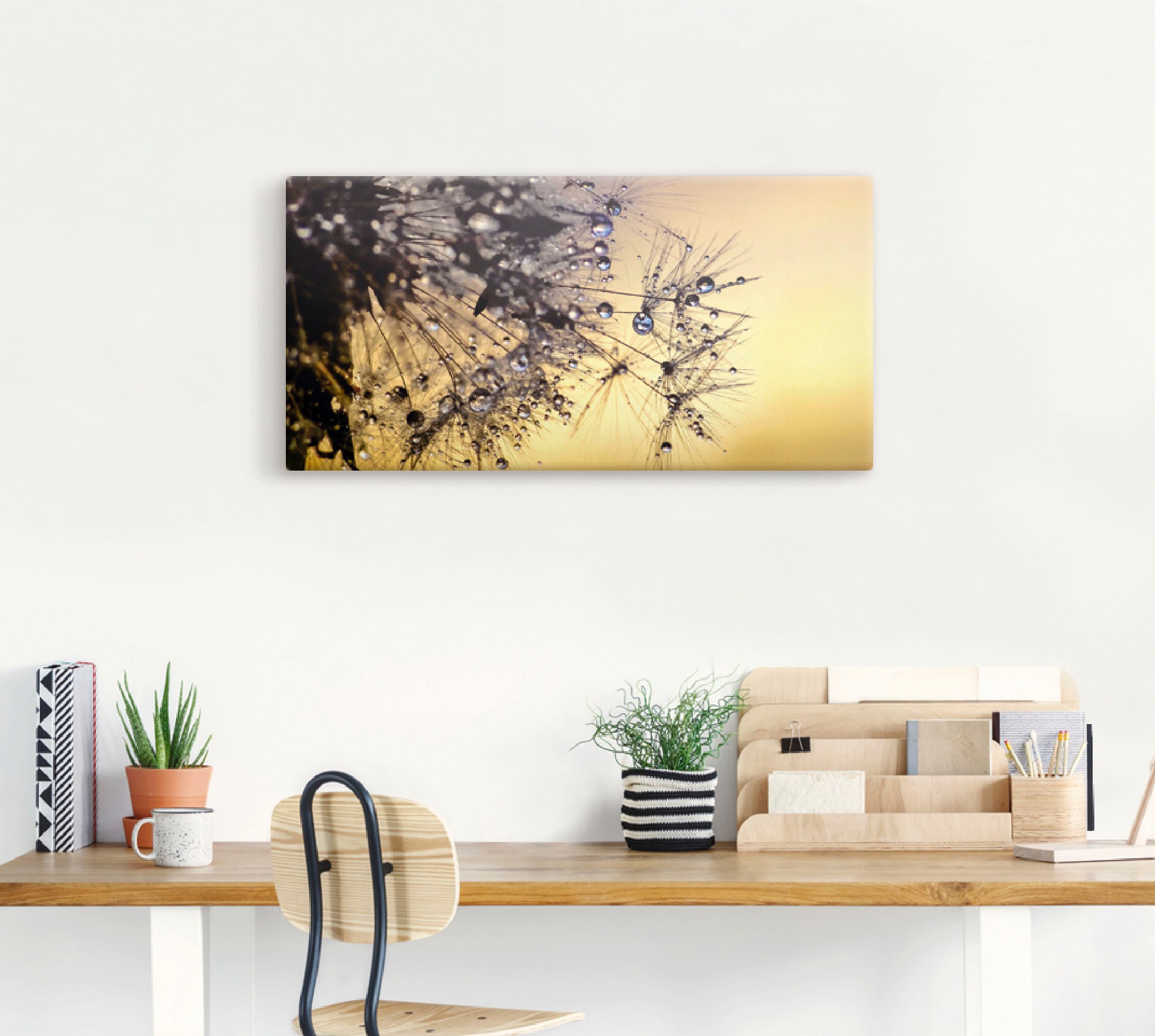 Artland Wandbild »Pusteblume mit Tautropfen benetzt«, Blumen, (1 St.), als Leinwandbild, Poster in verschied. Größen